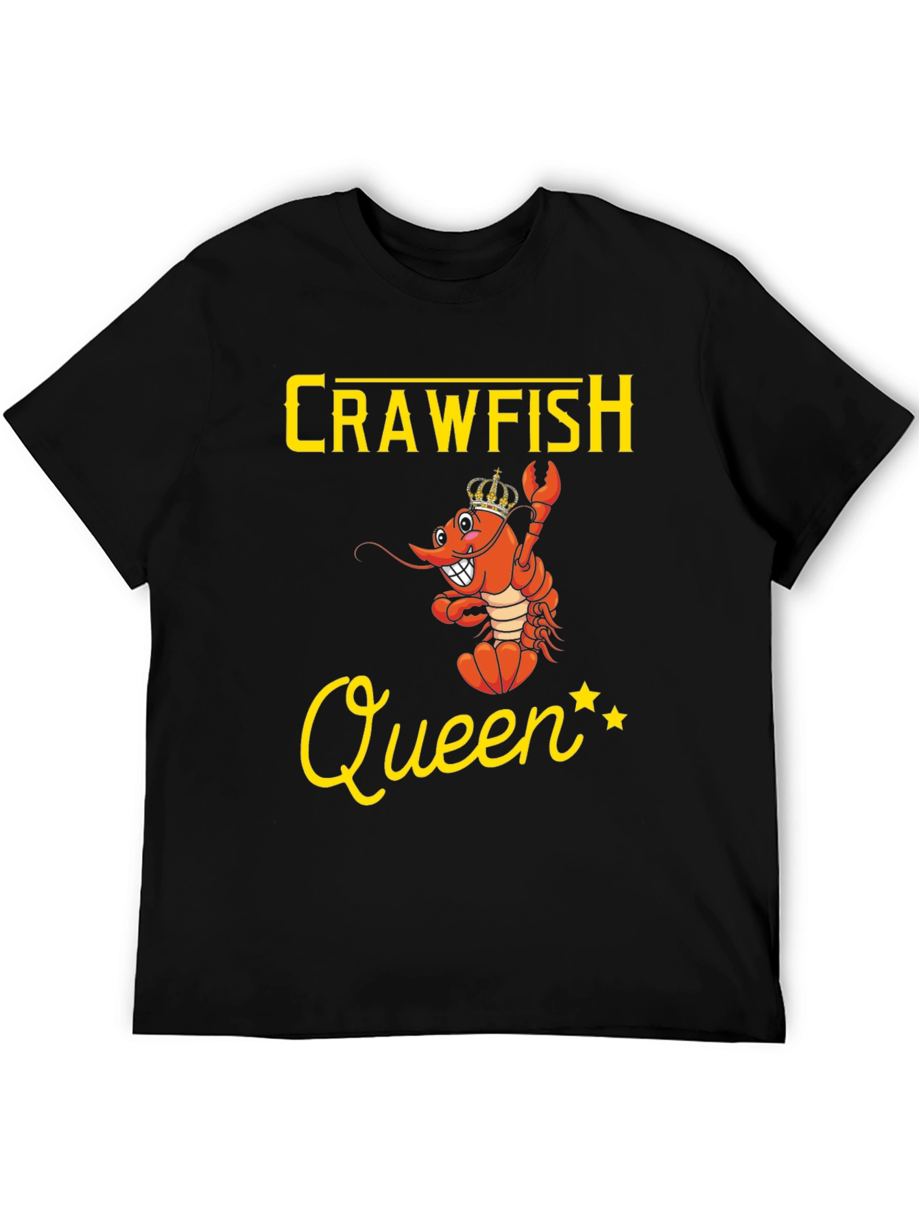 Black Crawfish Queen Graphic Tee - Funny Cajun Shirt view 5