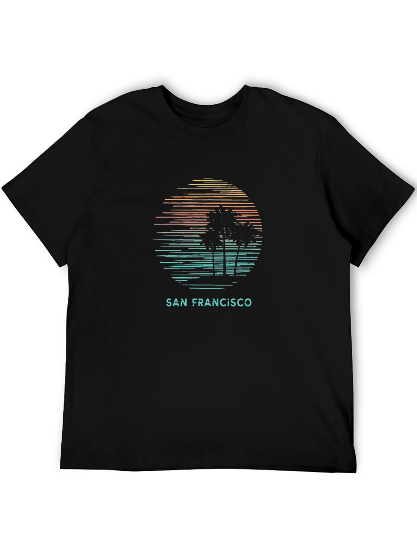Black San Francisco Sunset Graphic Tee - Men's Black T-Shirt view 5