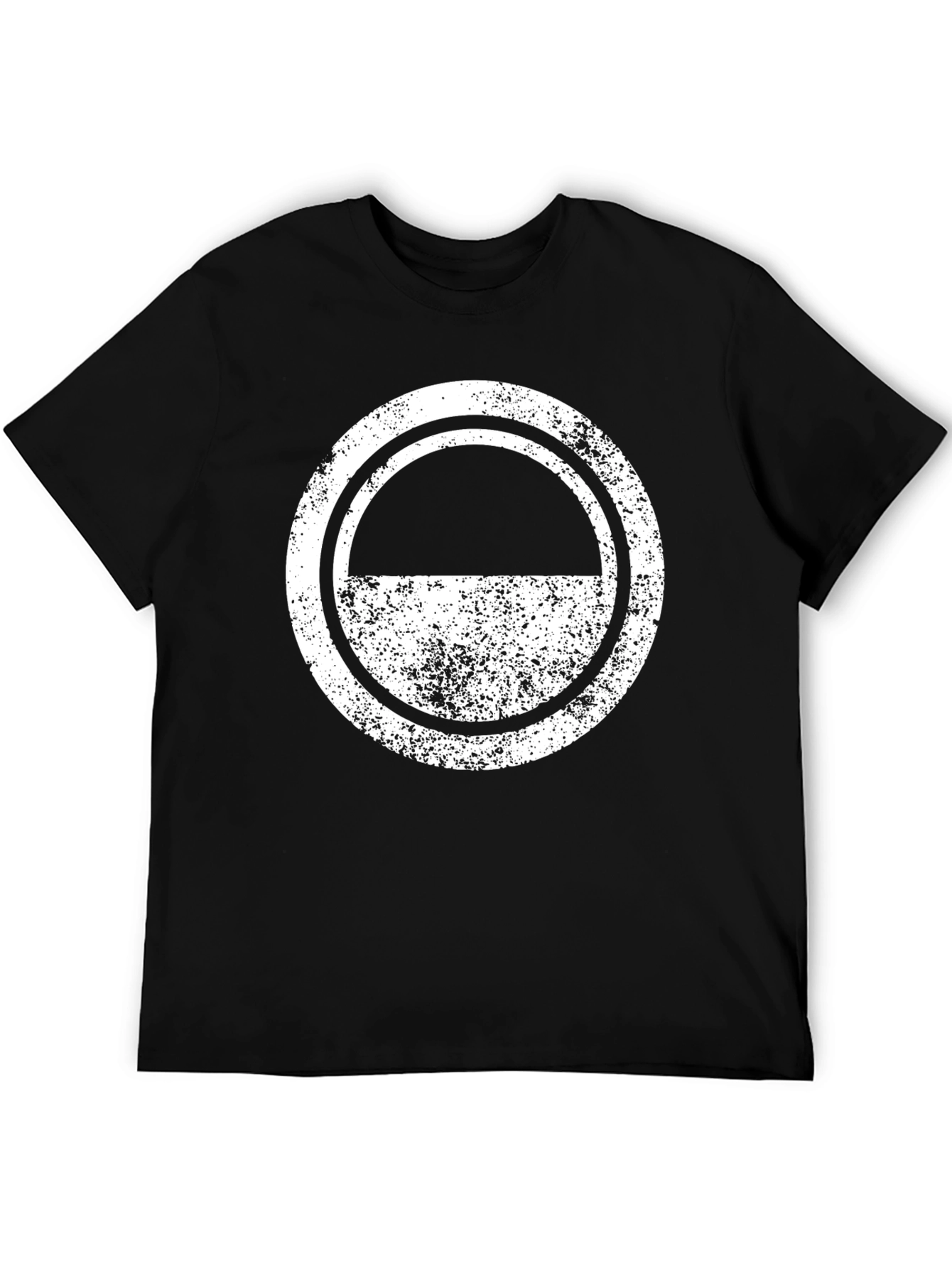 Black Distressed Circle Graphic Tee - Black view 5