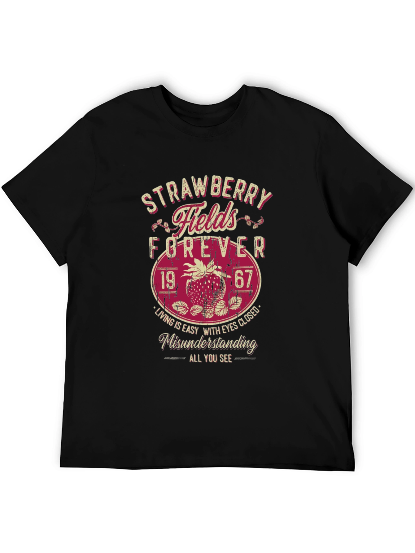 Black Strawberry Fields Forever Graphic Tee view 5