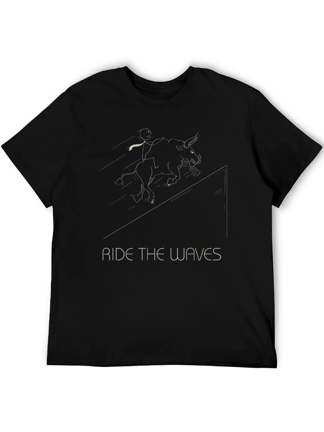 Black Ride the Waves Graphic Tee - Black view 5