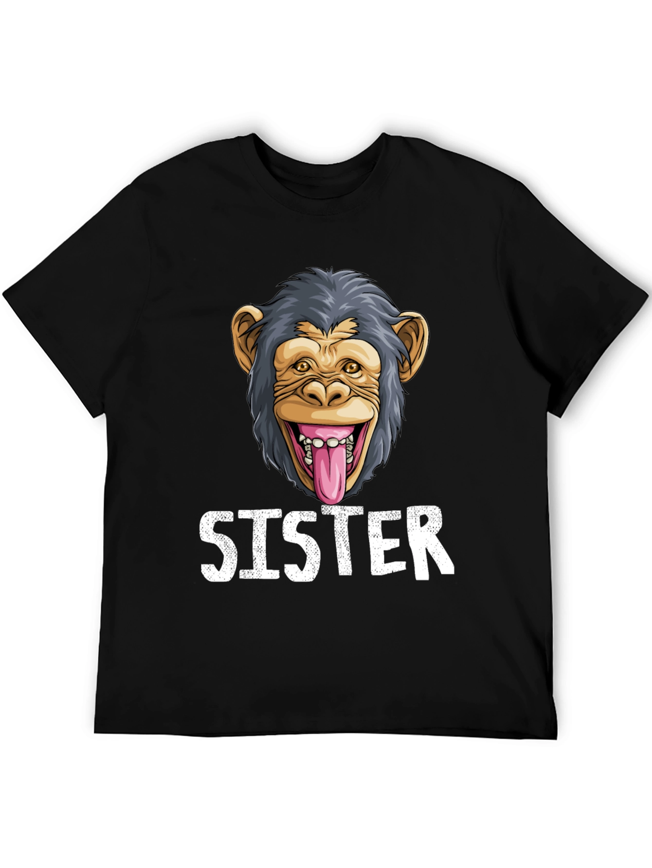 Black Sister Monkey Graphic T-Shirt - Fun & Unique! view 5