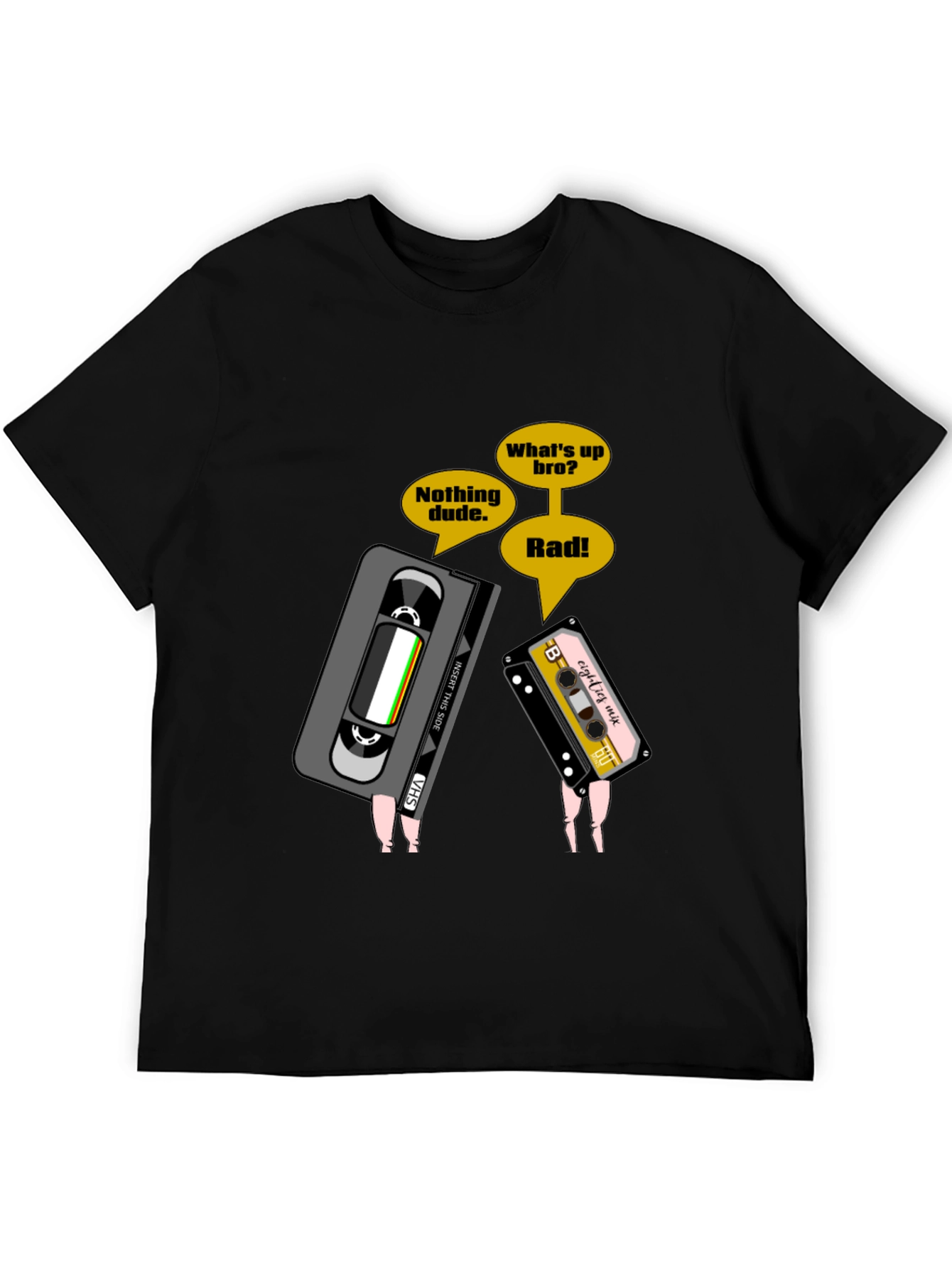 Black Retro Cassette Tape T-Shirt view 5