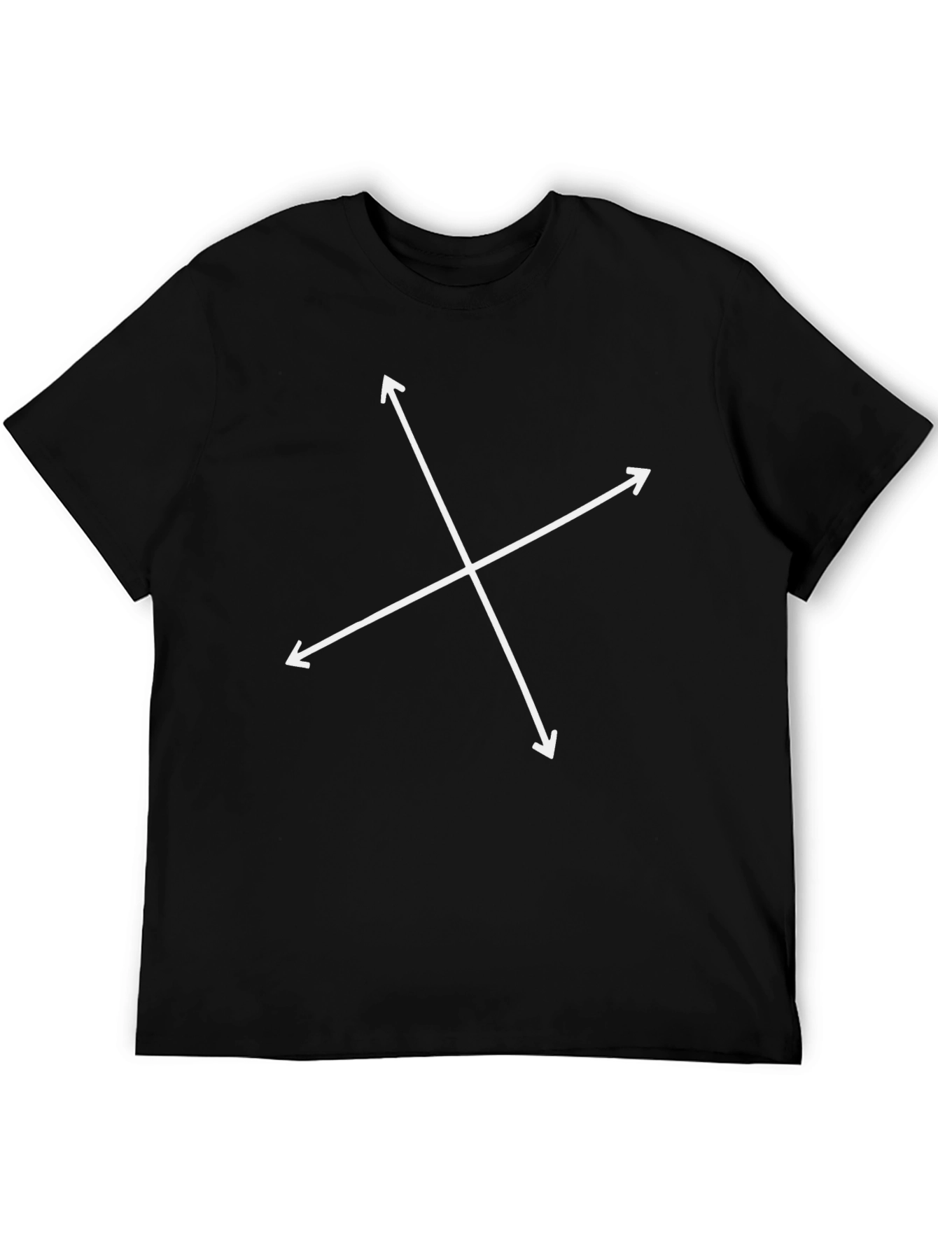 Black Men's Black T-Shirt with Arrow Cross Design view 5