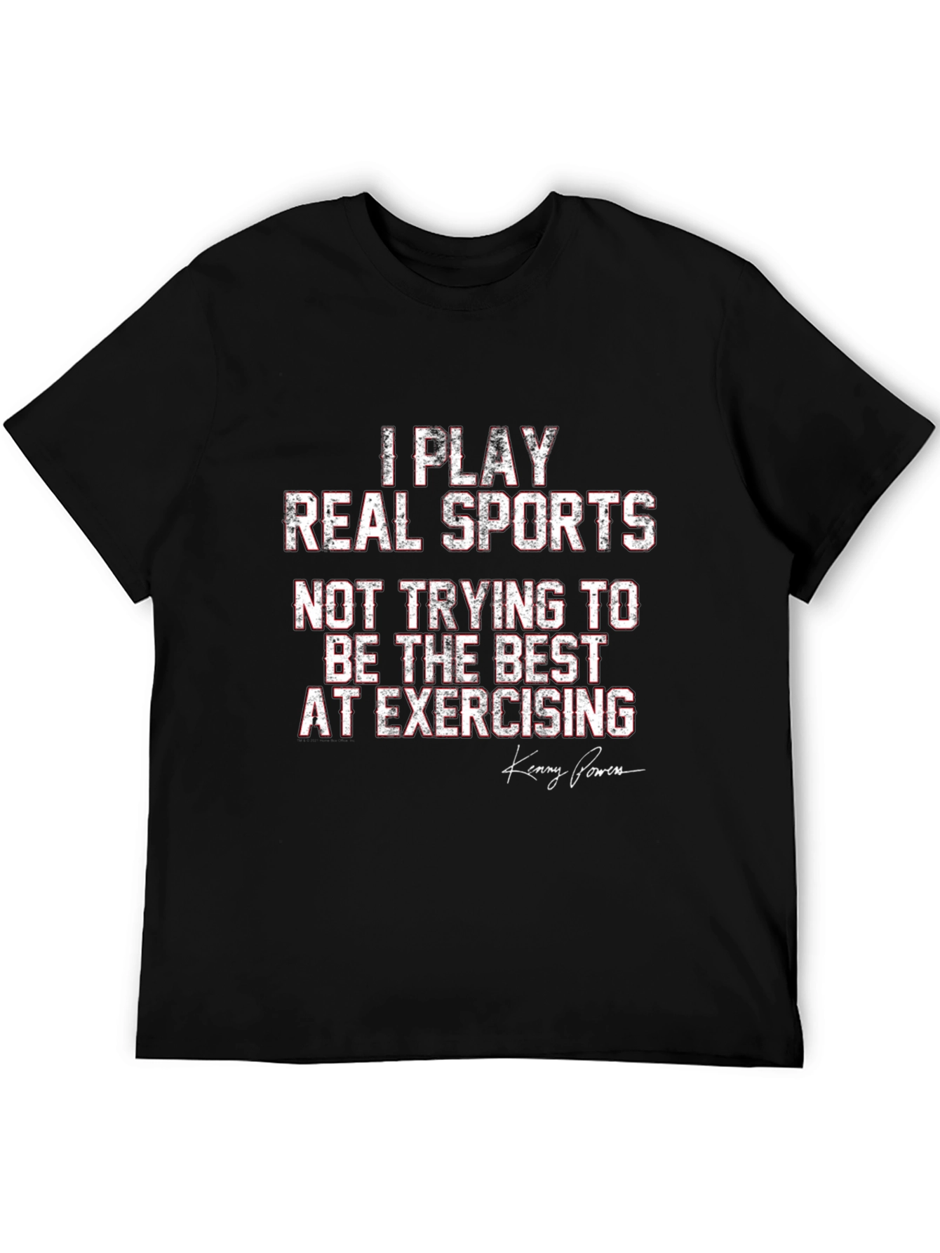 Black I Play Real Sports T-Shirt - Funny Gym Workout Tee view 5