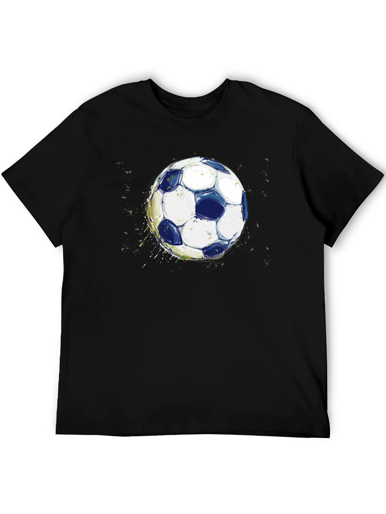 Black Soccer Ball Graphic Black T-Shirt view 5