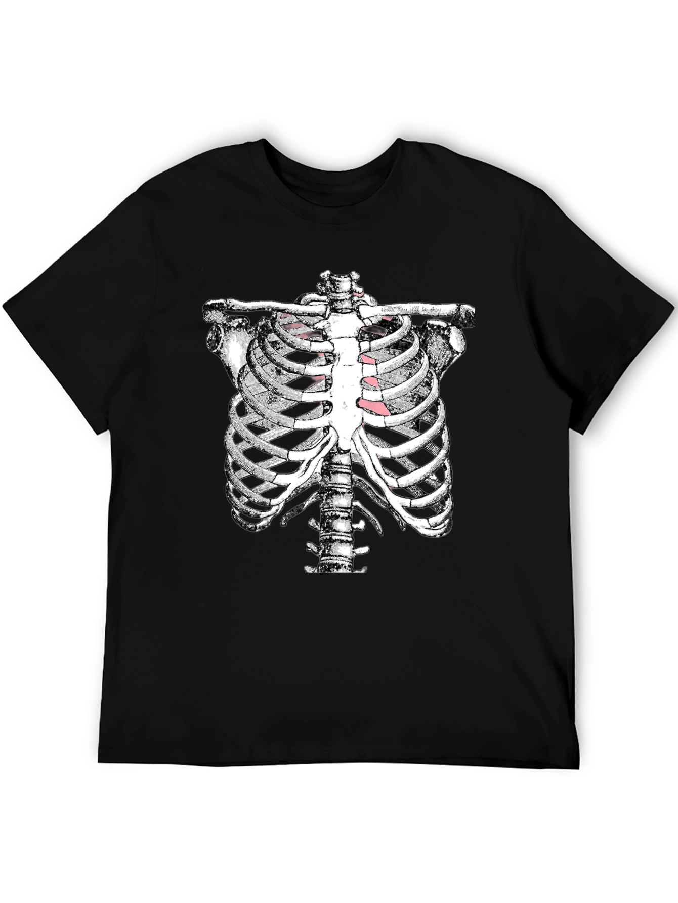 Black Rib Cage Graphic T-Shirt - Halloween Costume Tee view 5