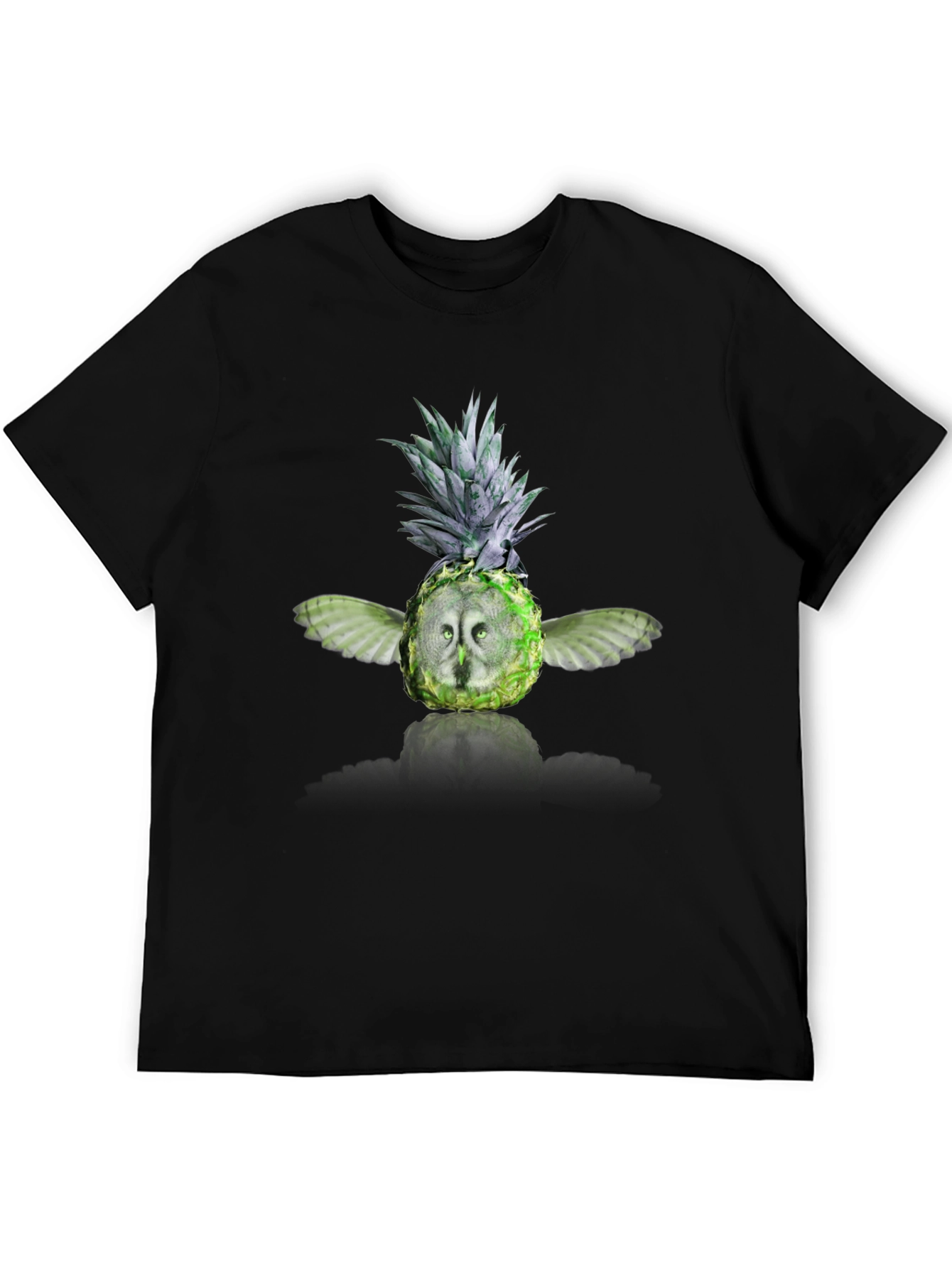 Black Pineapple Owl Graphic Tee - Men's Black T-Shirt view 5
