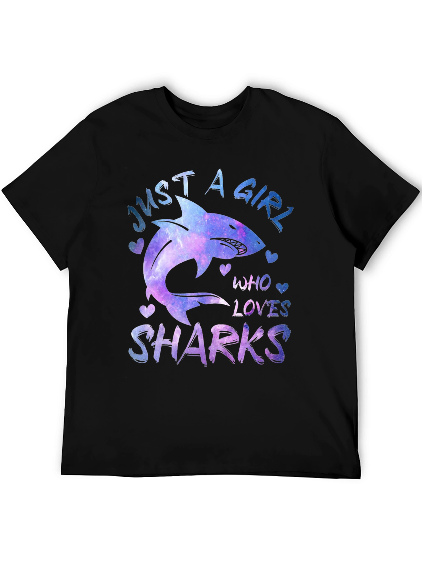 Black Just A Girl Who Loves Sharks Graphic Tee view 5