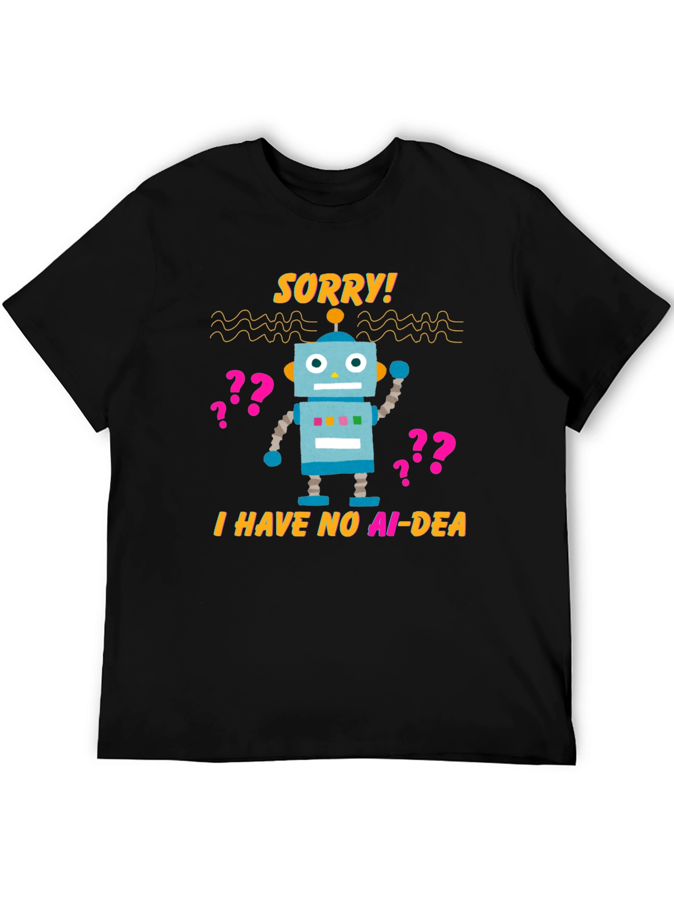 Black AI-DEA Robot T-Shirt view 5