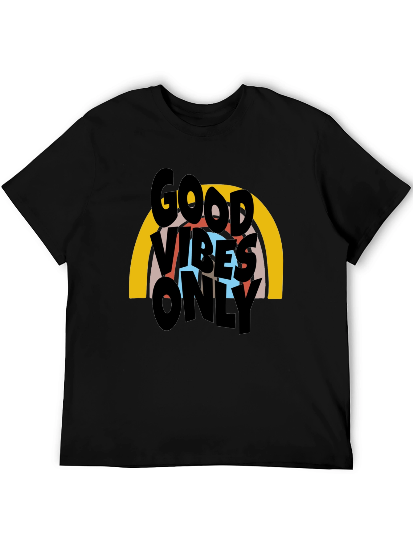 Black Good Vibes Only Graphic T-Shirt - Black view 5
