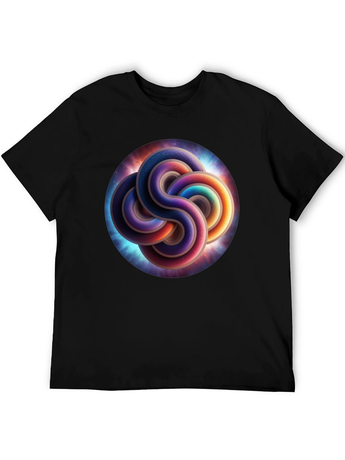 Black Cosmic Knot T-Shirt - Black, Unique Design view 5