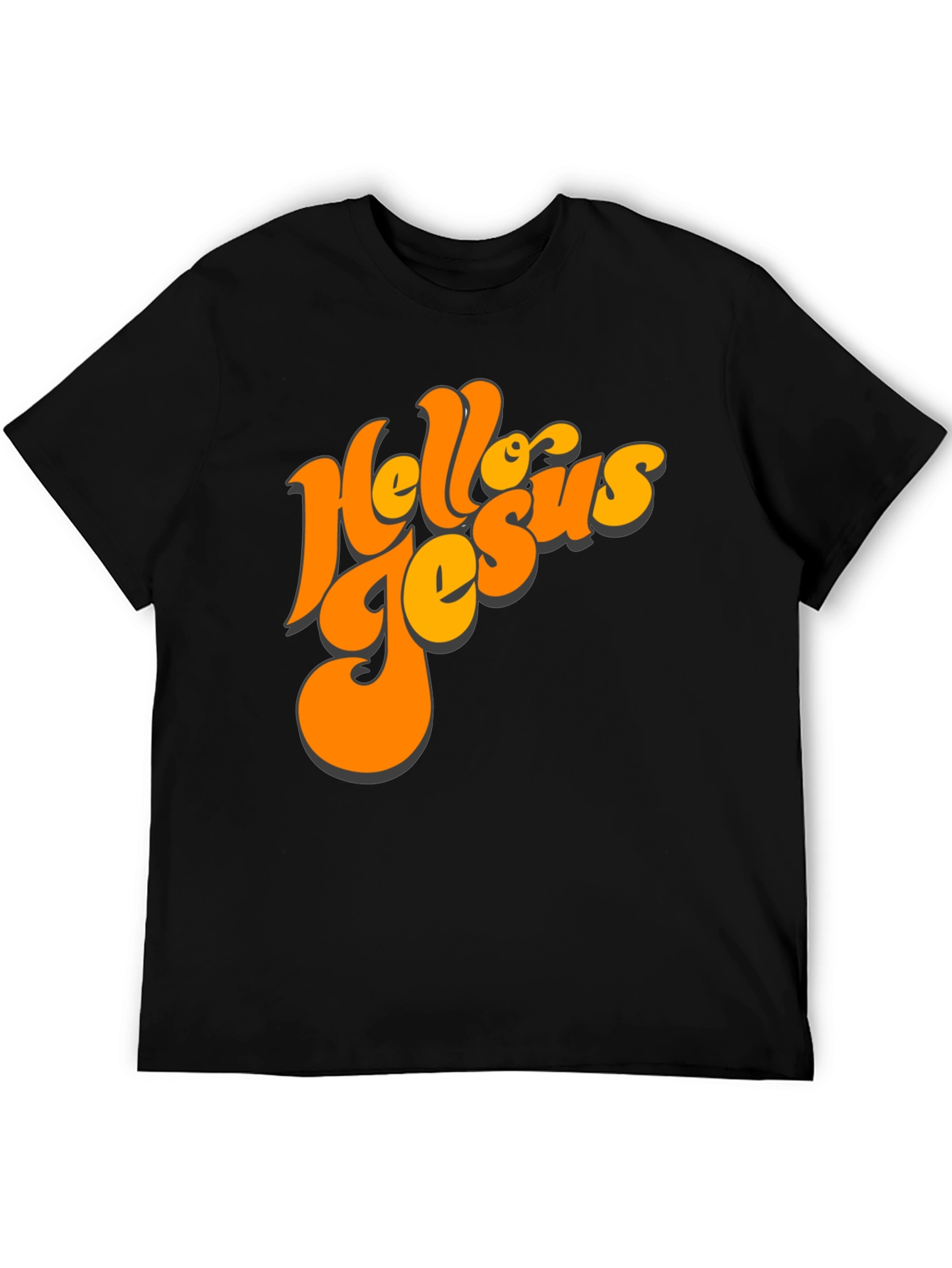 Black Retro Hello Jesus Graphic Tee view 5