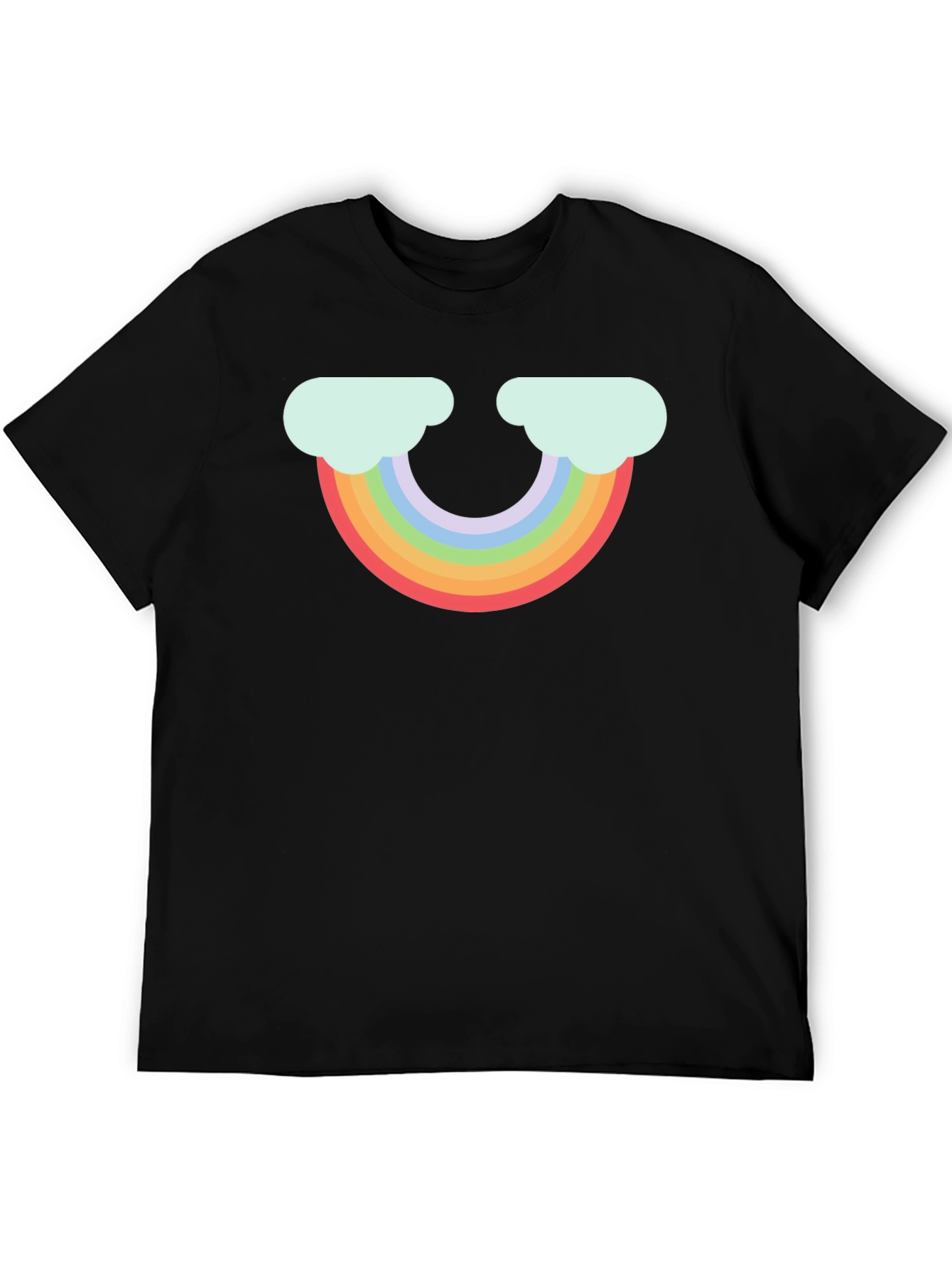 Black Rainbow Cloud Graphic Black T-Shirt view 5
