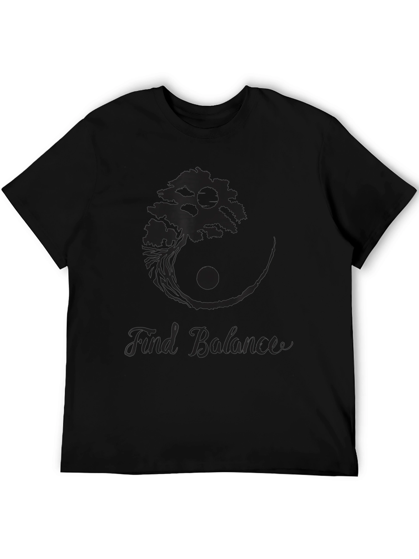 Black Balance Bonsai Tree Graphic T-Shirt view 5