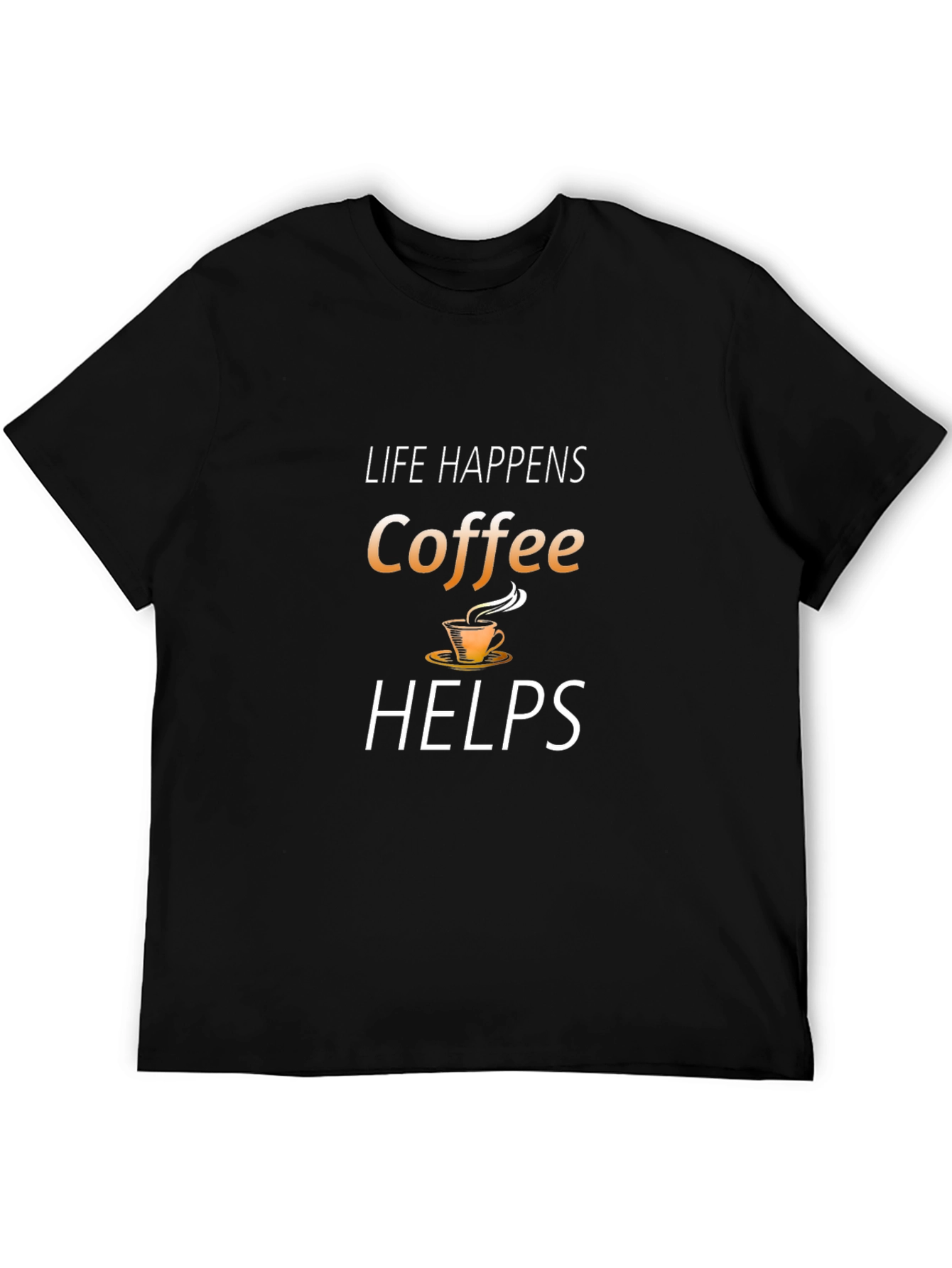 Black Life Happens Coffee Helps Graphic T-Shirt view 5