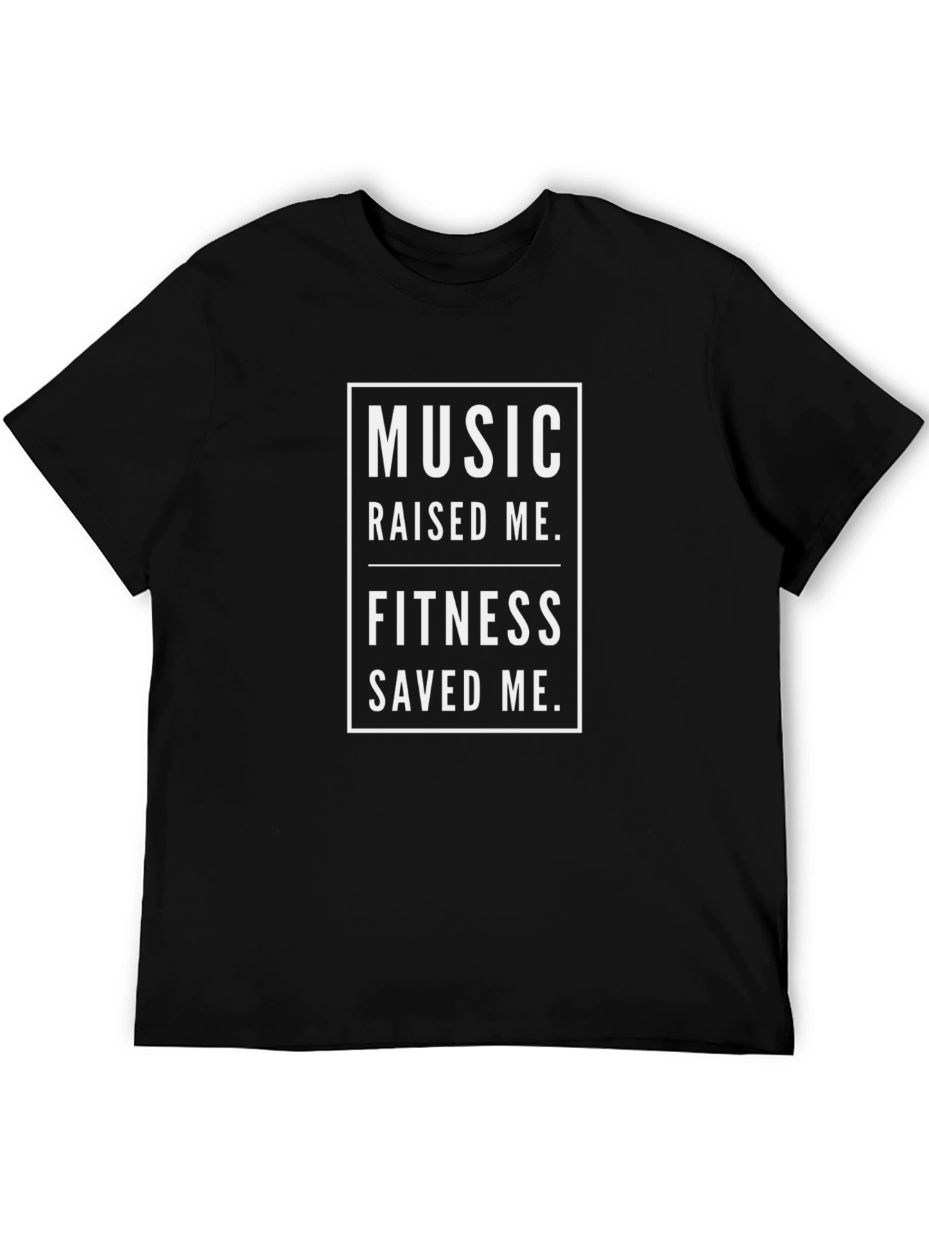 Black Music Raised Me, Fitness Saved Me - Black Graphic Tee view 5