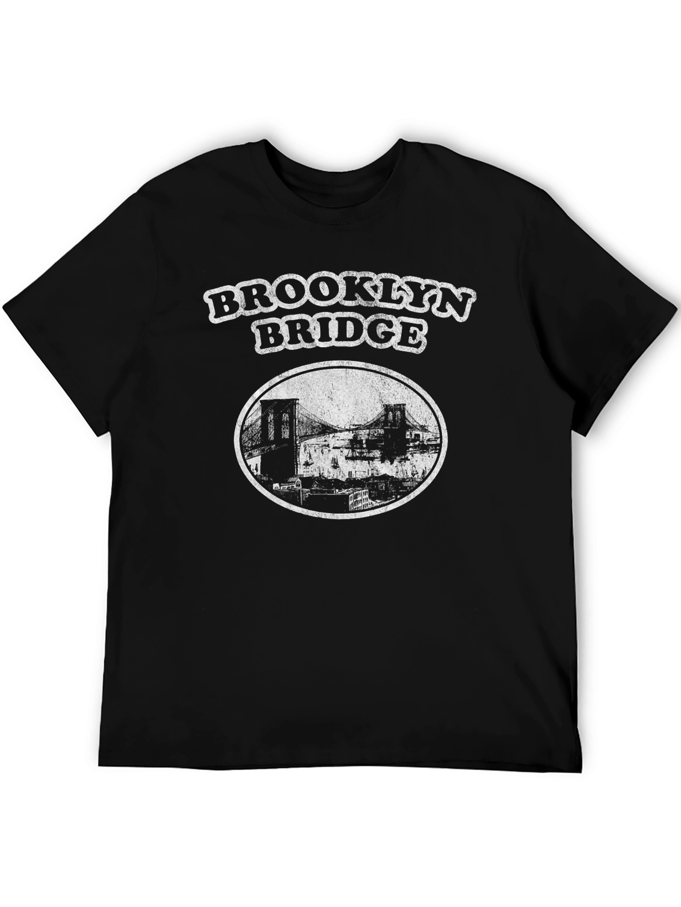 Black Brooklyn Bridge Graphic Tee - Black Cotton T-Shirt view 5