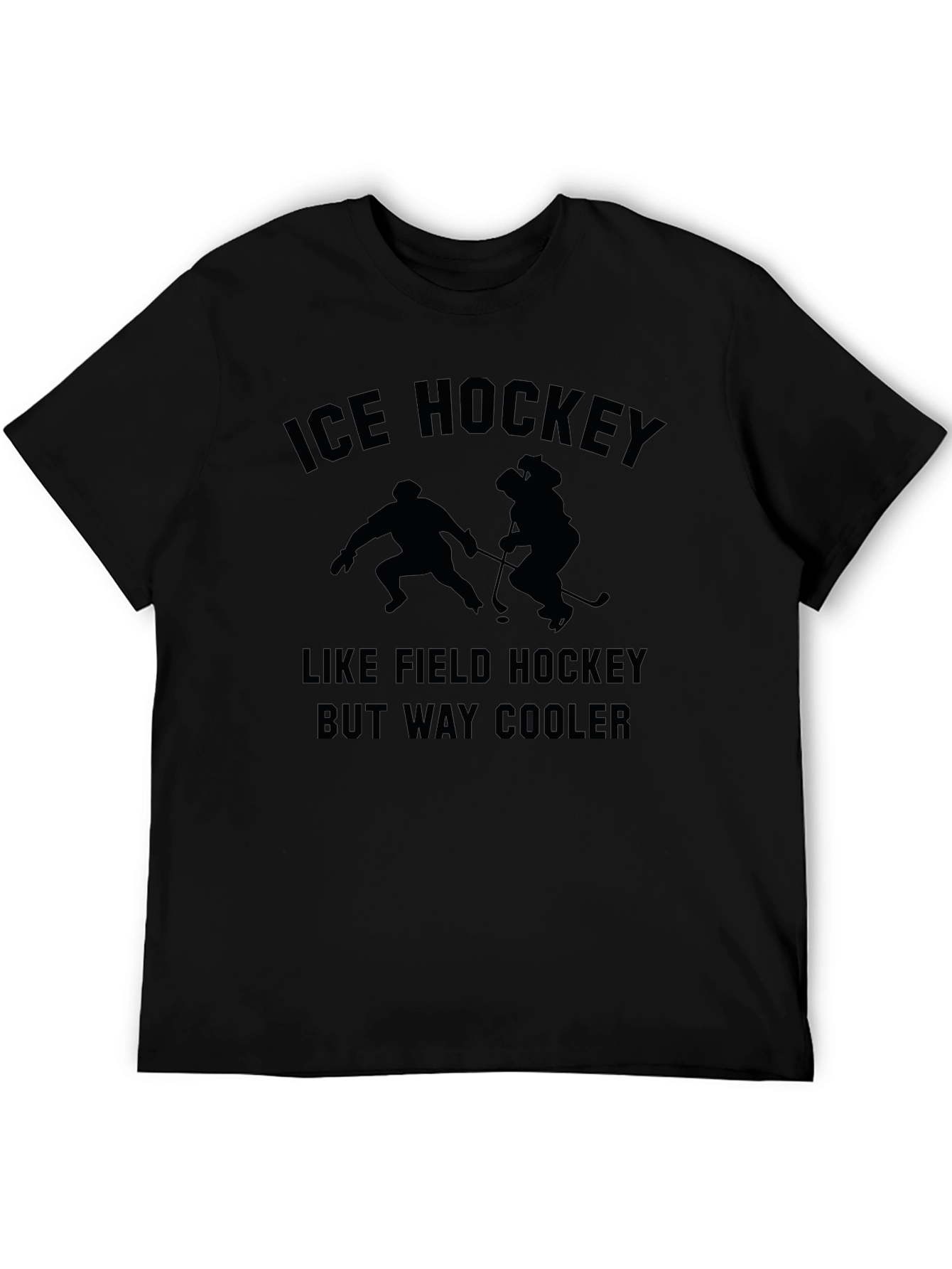 Black Ice Hockey Tee - Funny Sports Graphic T-Shirt view 5