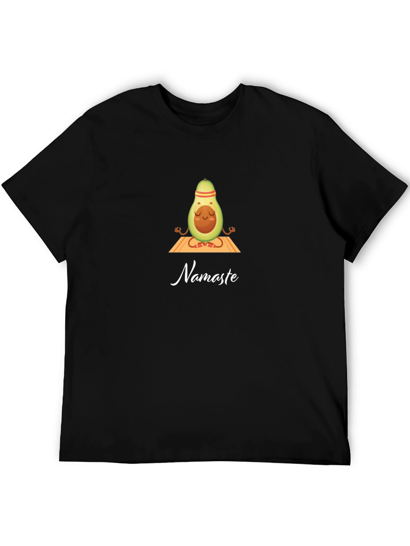 Black Avocado Namaste Meditation Black T-Shirt view 5