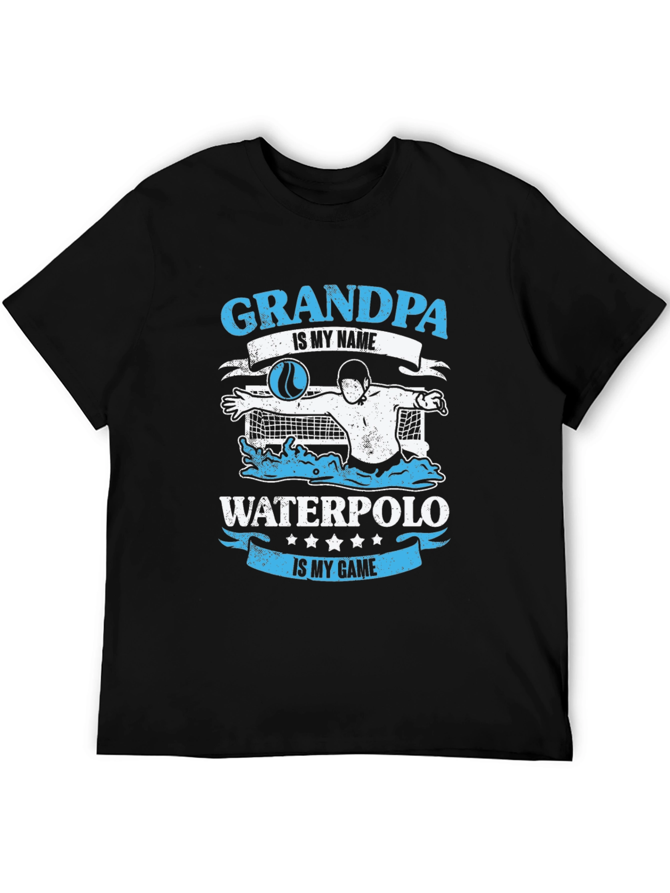 Black Grandpa Water Polo T-Shirt - Gift for Water Polo Grandpas view 5