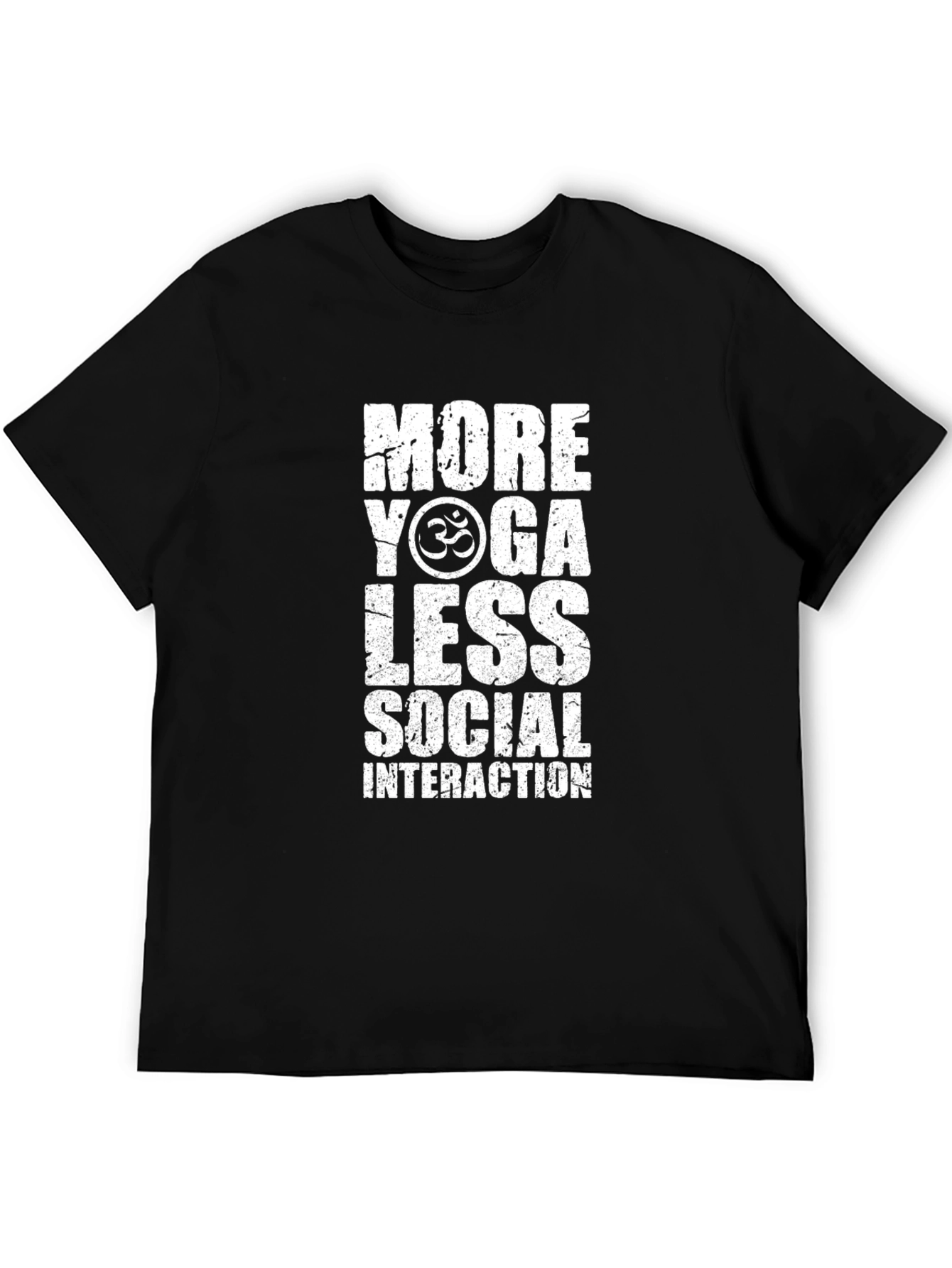 Black More Yoga Less Social Interaction Graphic T-Shirt view 5