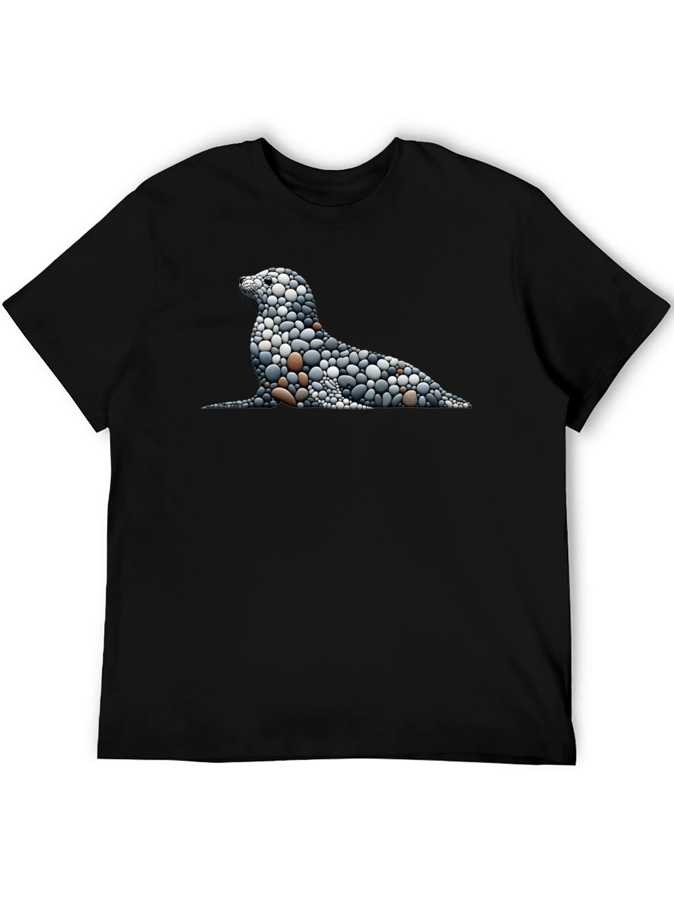 Stone Pebble Seal Graphic Tee - Black - 5