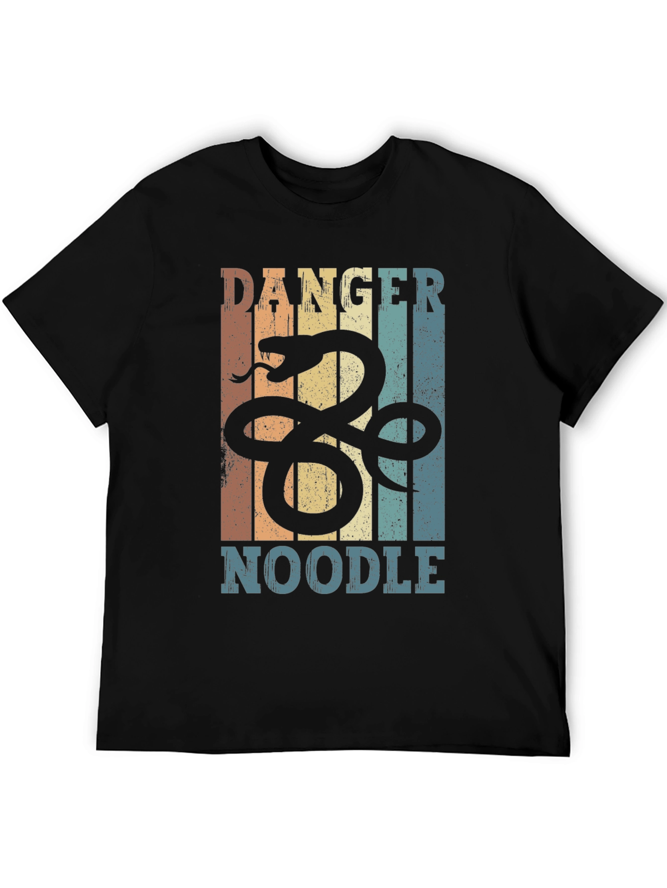 Black Danger Noodle Snake Graphic T-Shirt view 5