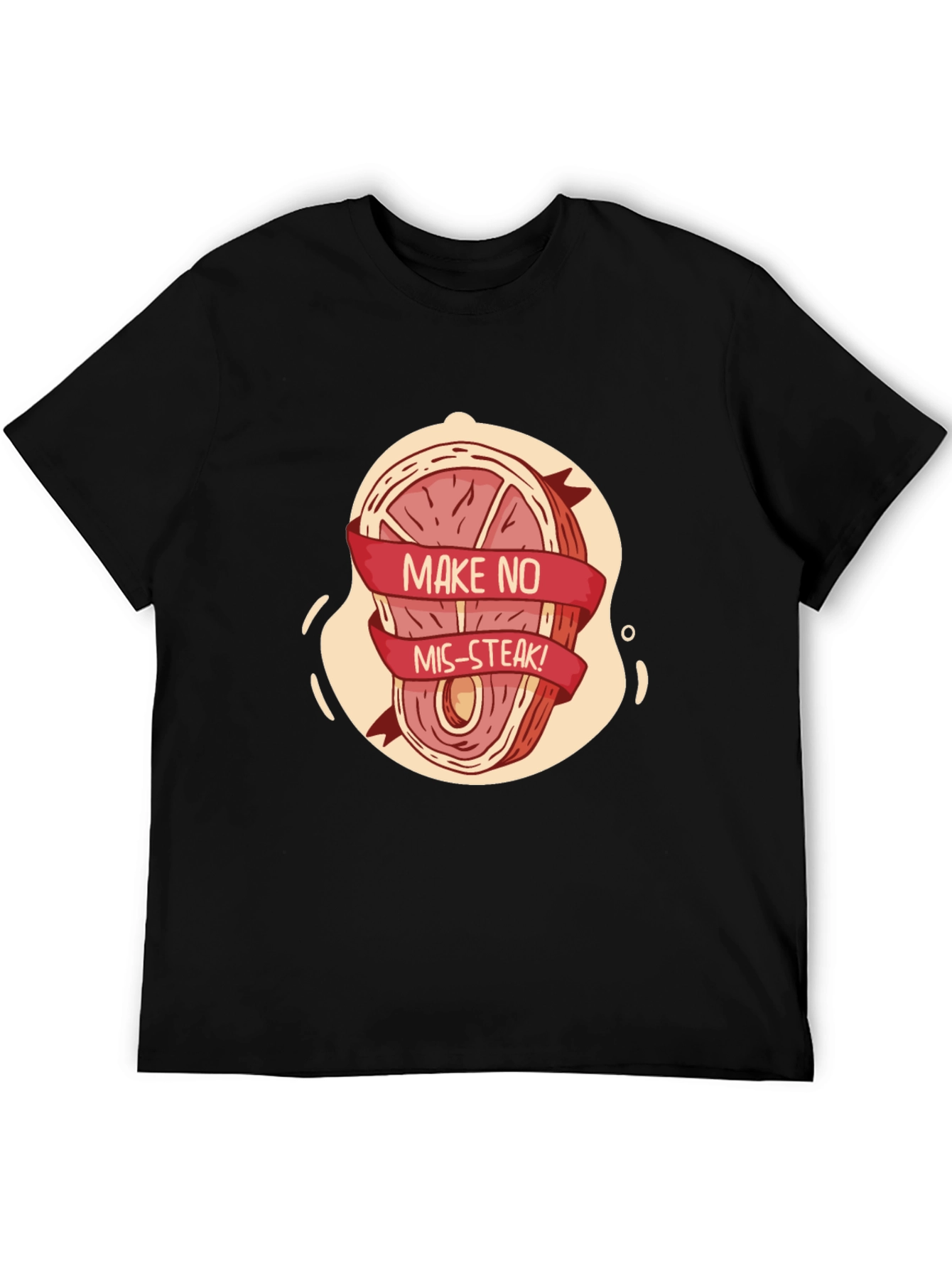 Black Humorous "Make No Mis-Steak" Graphic Tee view 5