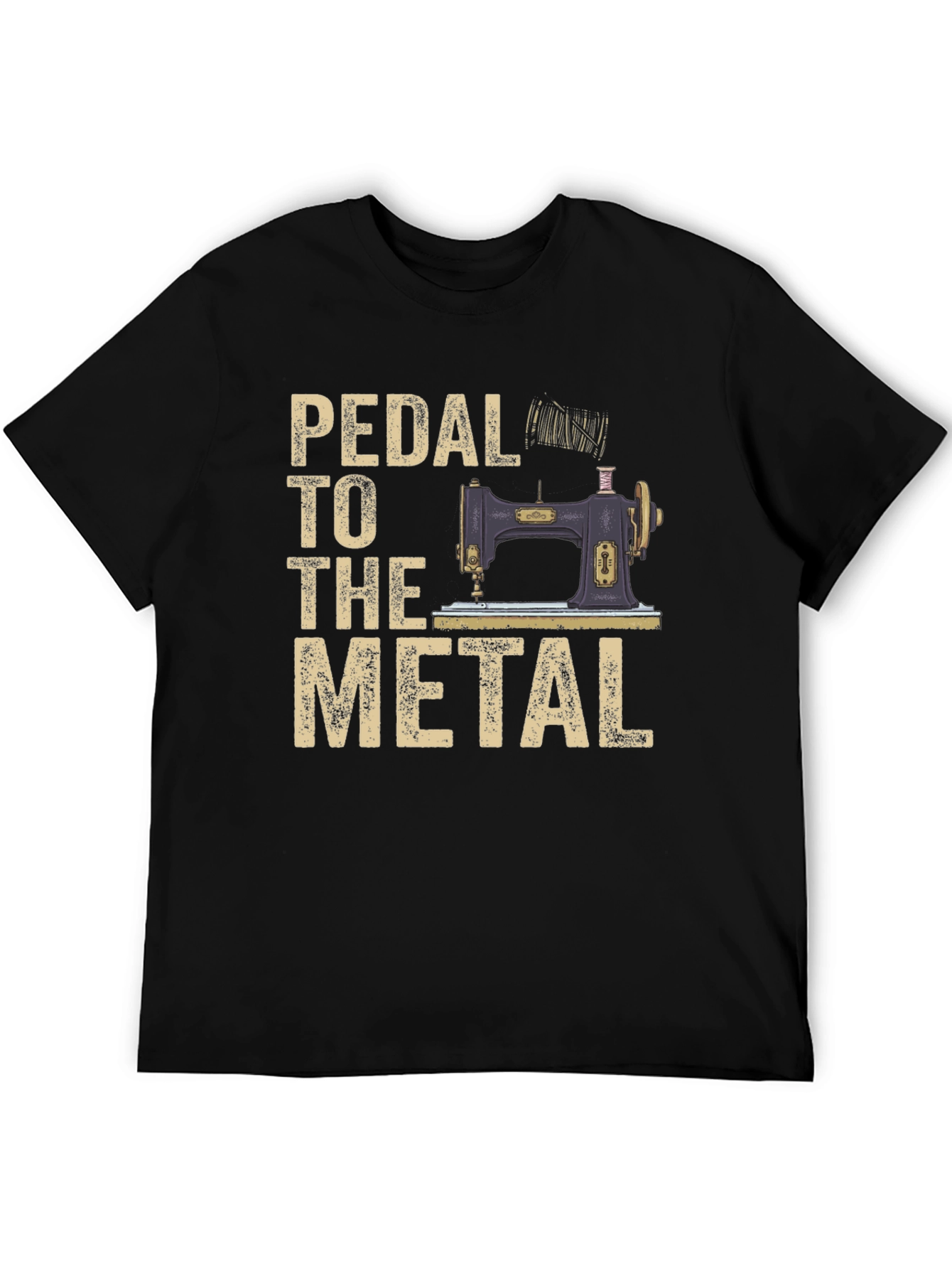 Black Pedal to the Metal Sewing Machine T-Shirt view 5