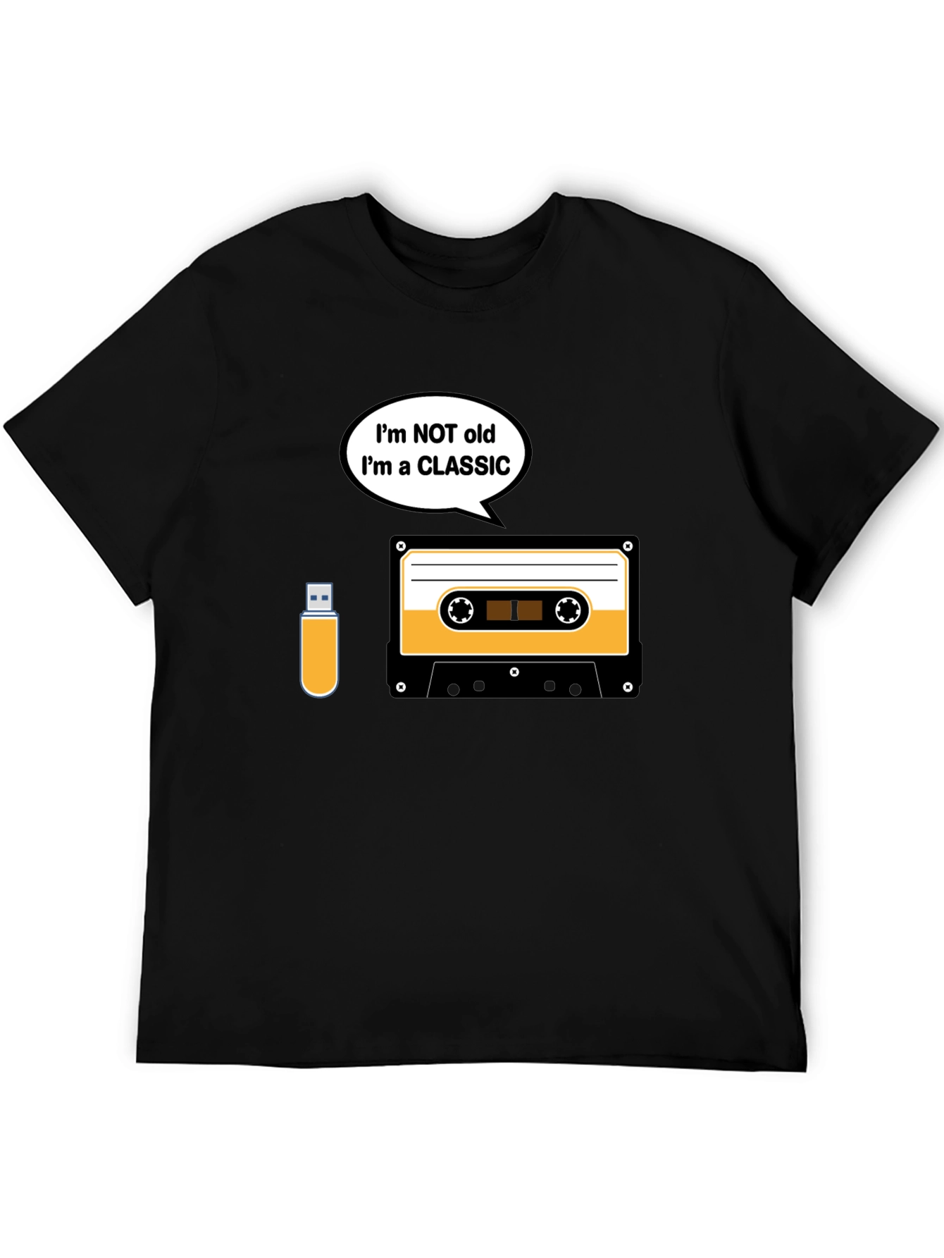 Black Classic Cassette Tape T-Shirt - Retro Music Lover Tee view 5