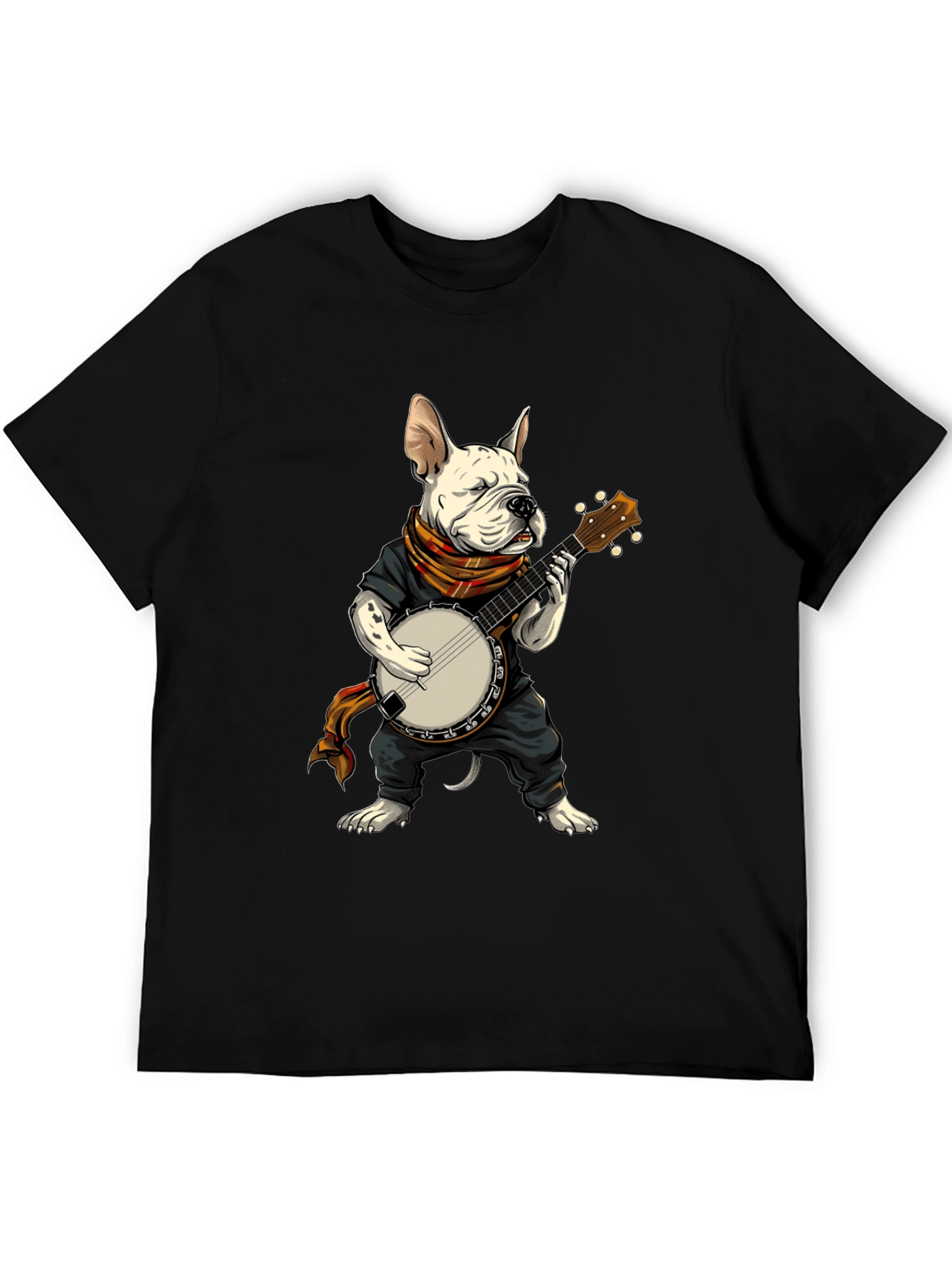 Black Dog Playing Banjo Graphic T-Shirt view 5