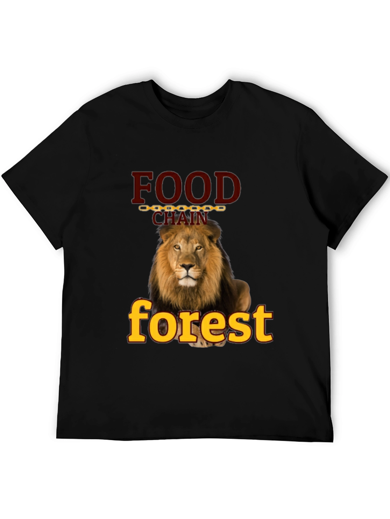 Black Food Chain Forest Lion Graphic T-Shirt view 5