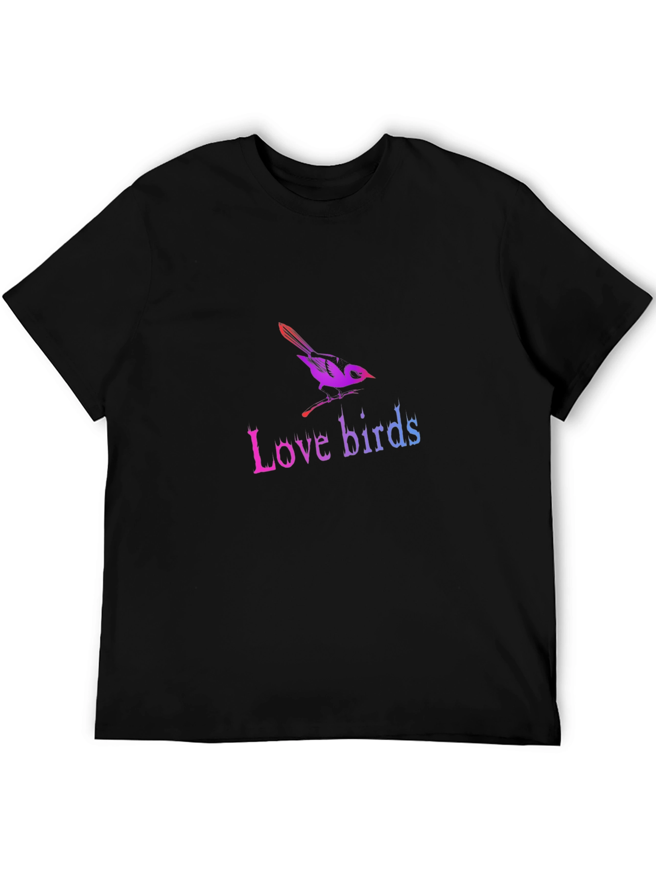 Black Love Birds Graphic T-Shirt - Trendy Casual Tee view 5