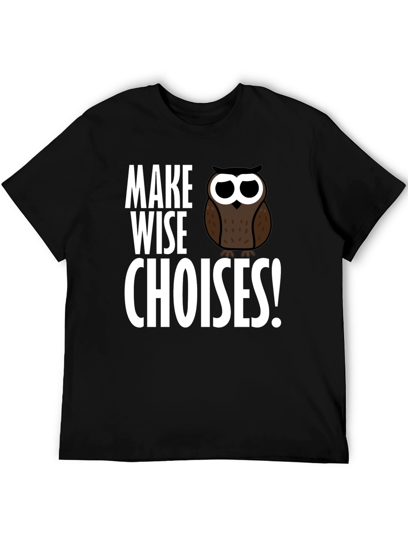 Black Make Wise Choices Owl T-Shirt - Black view 5
