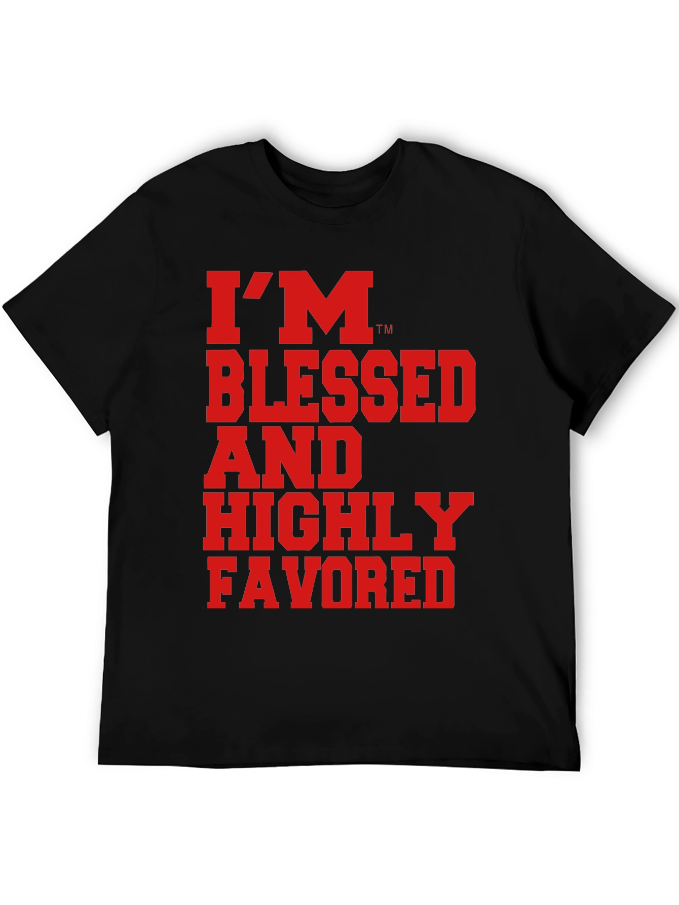 Black Blessed and Highly Favored Graphic Tee - Black view 5