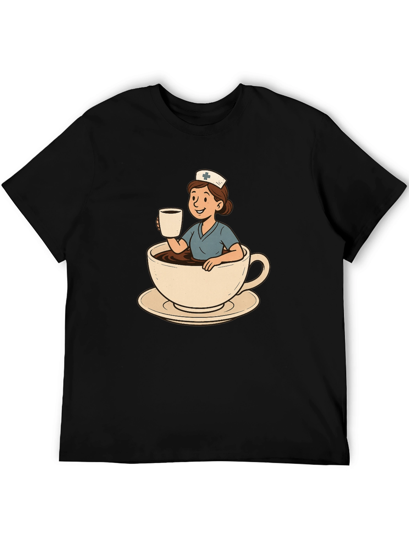 Black Nurse Coffee Cup Graphic Tee view 5