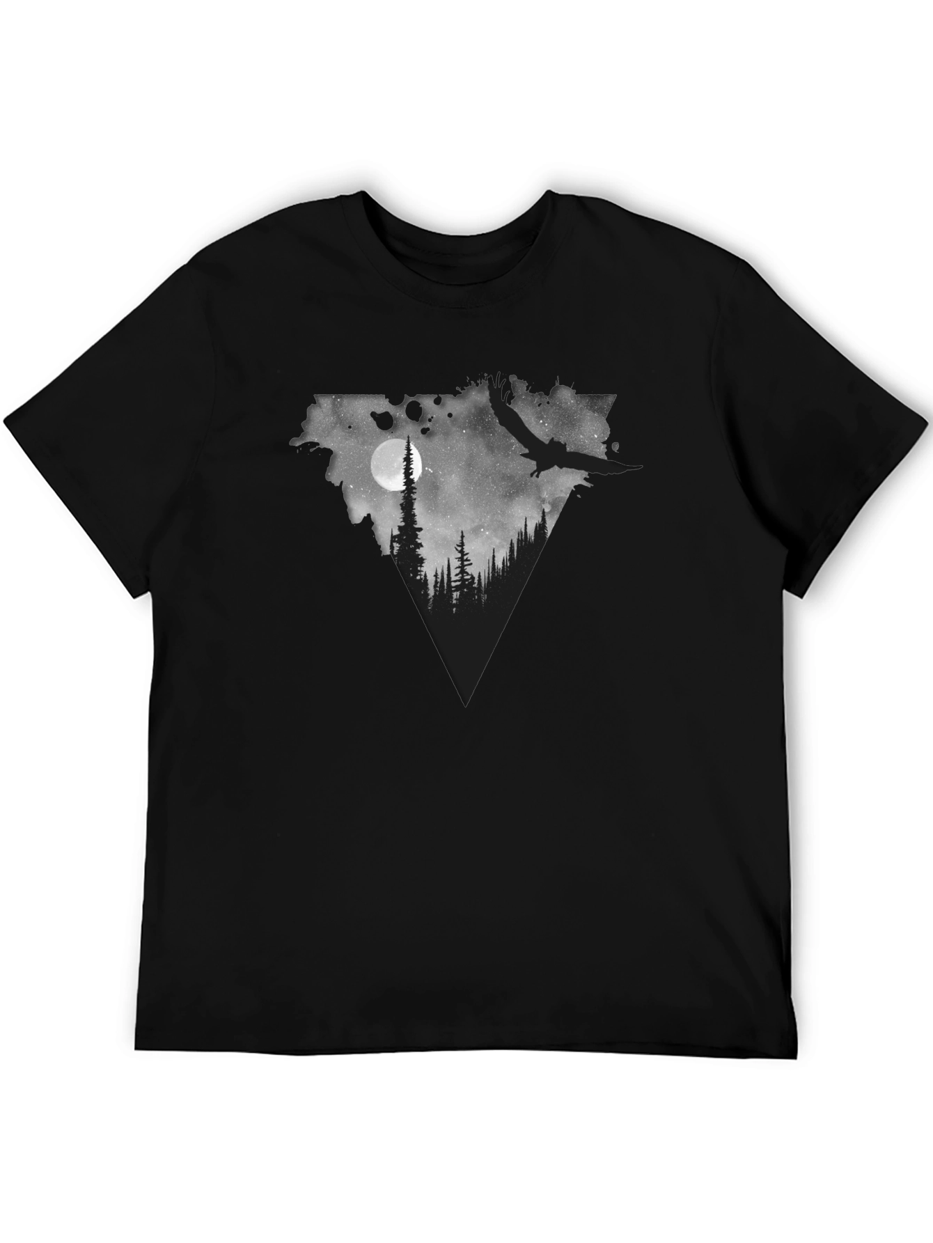 Black Nature's Nightscape Black Graphic Tee view 5