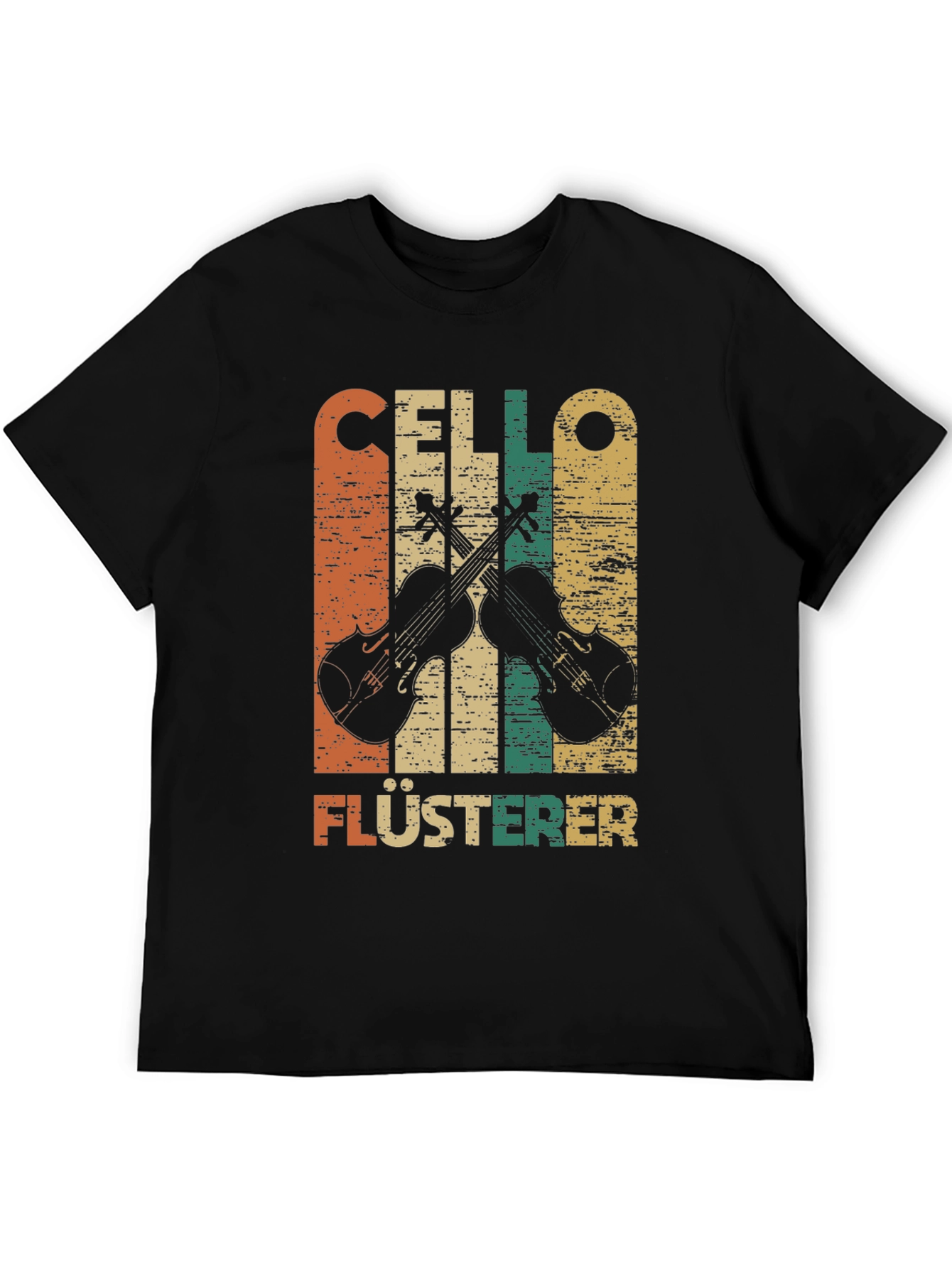 Black Vintage Cello Whisperer T-Shirt - Music Lover Tee view 5