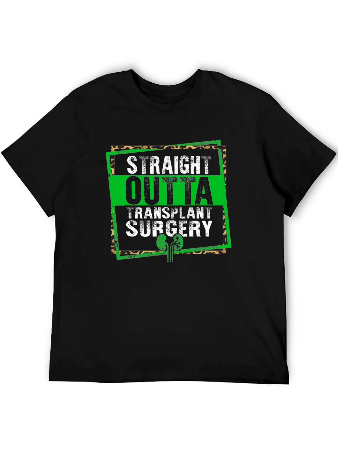 Black Straight Outta Transplant Surgery Graphic Tee view 5