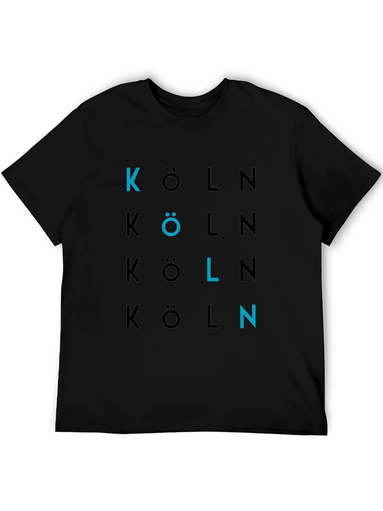 Black Köln Graphic Print Crew Neck T-Shirt view 5