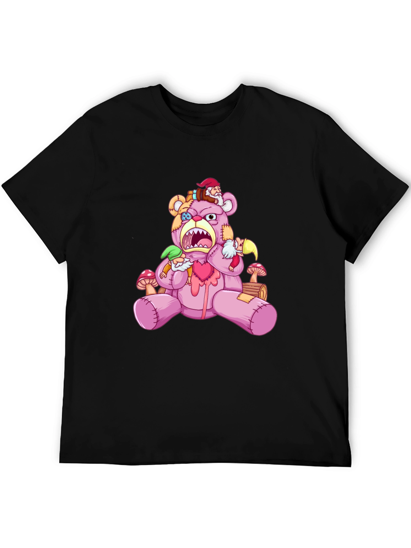 Black Creepy Cute Bear T-Shirt view 5