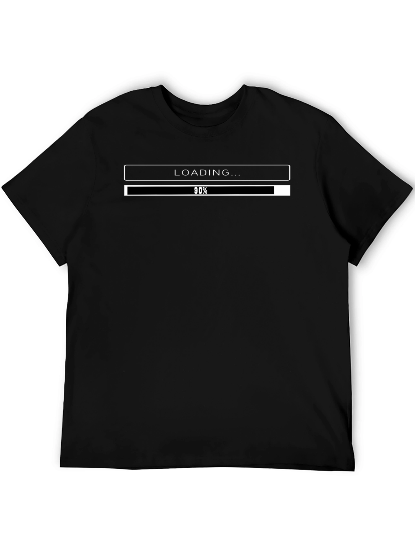 Black Loading 90% Complete Graphic Tee - Black Cotton T-Shirt view 5