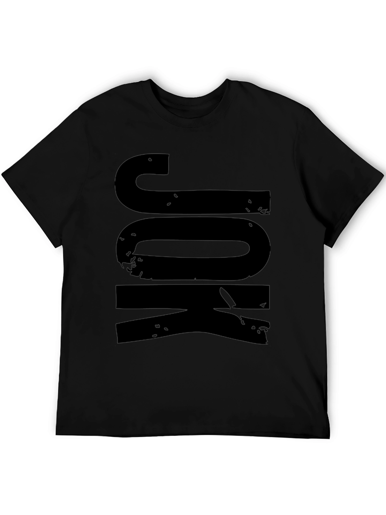 Black JOK Graphic Print Crew Neck T-Shirt view 5