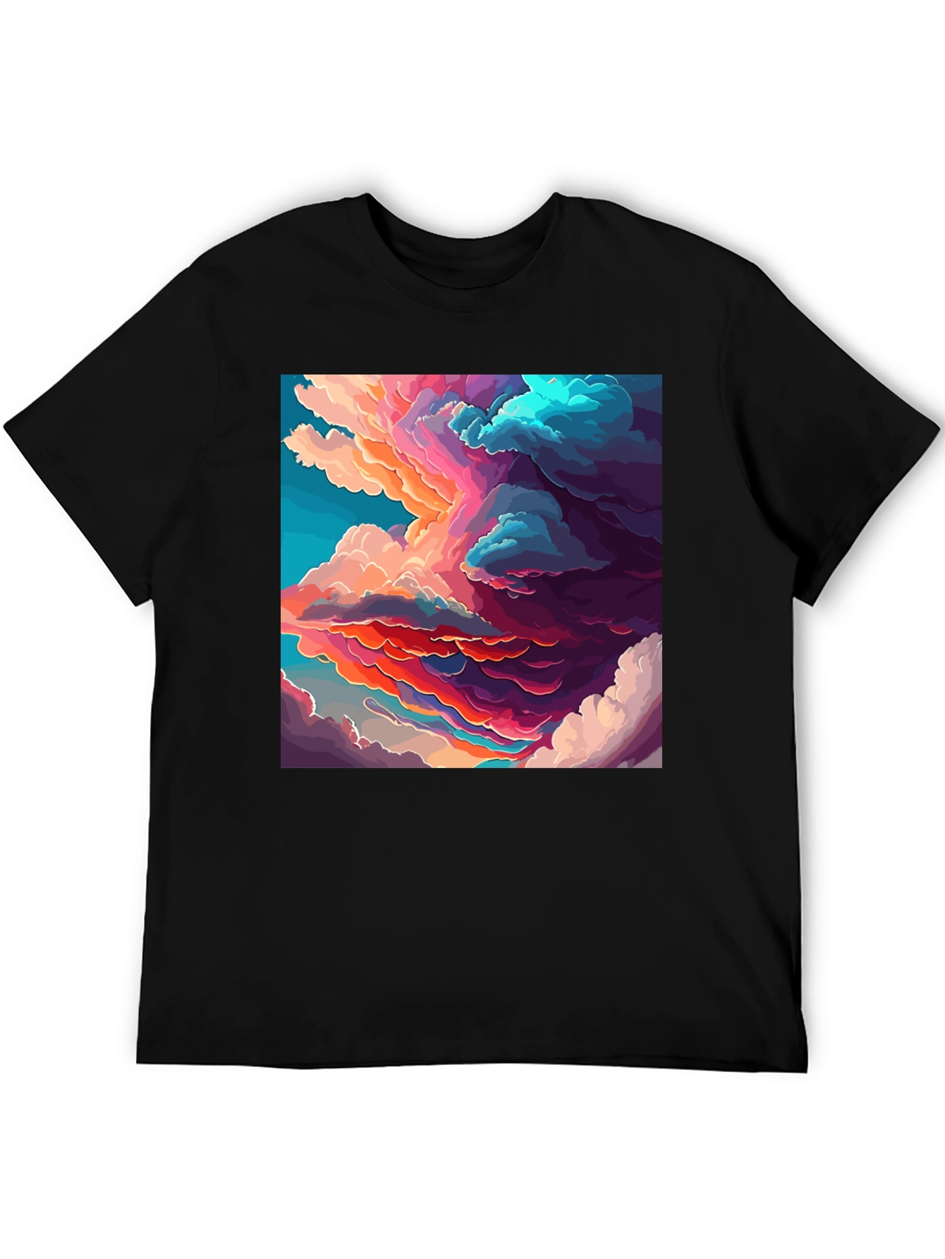 Black Cloudscape Graphic Black T-Shirt view 5