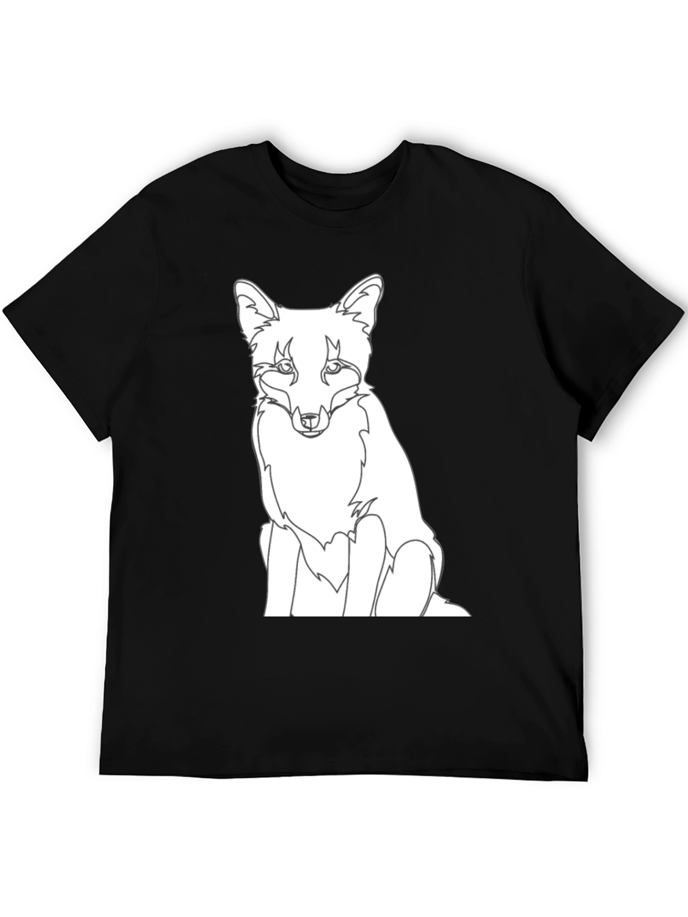 Black Fox Graphic Tee - Black Cotton T-Shirt view 5
