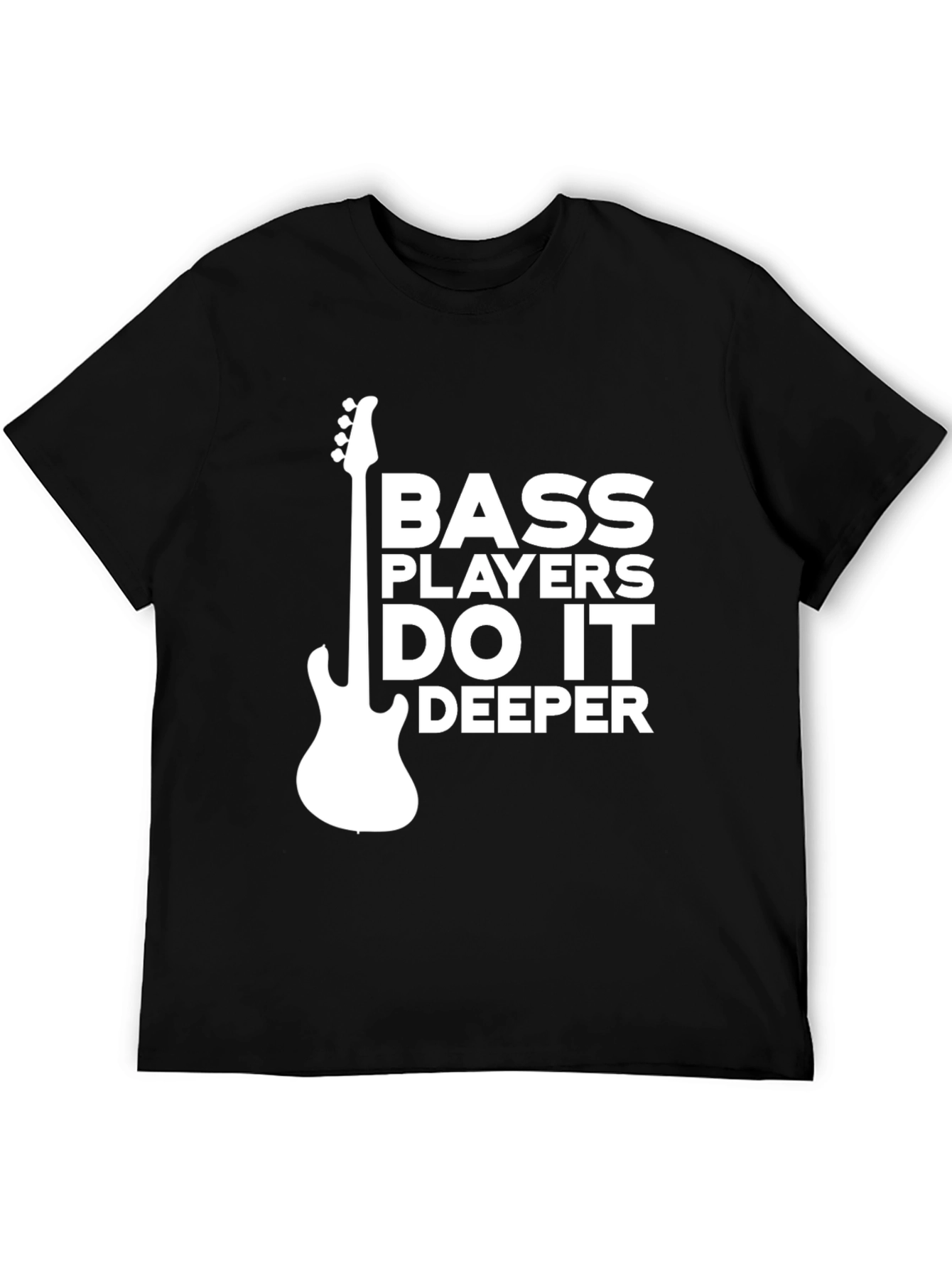 Black Bass Players Do It Deeper Graphic T-Shirt view 5