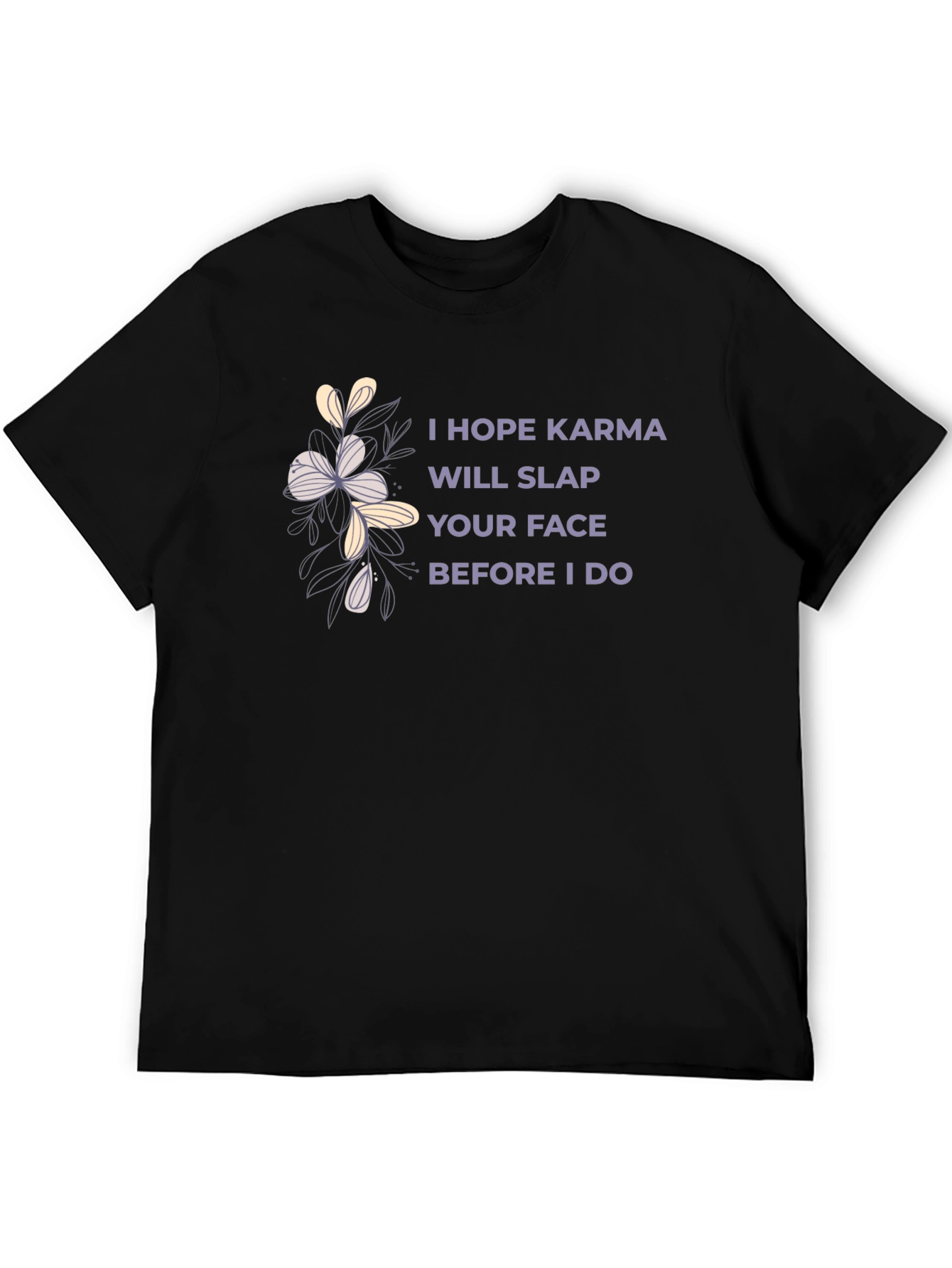 Black Karma Slap Graphic Tee - Sarcastic Humor T-Shirt view 5