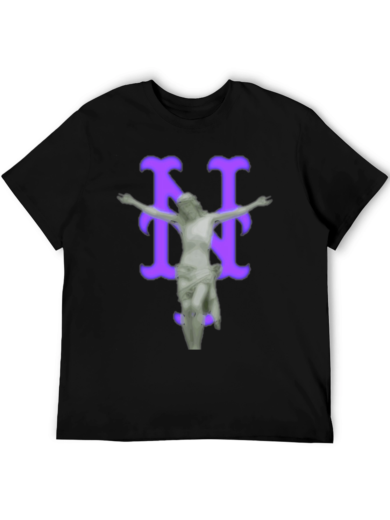Black Artistic Graphic Tee - Statue Design view 5