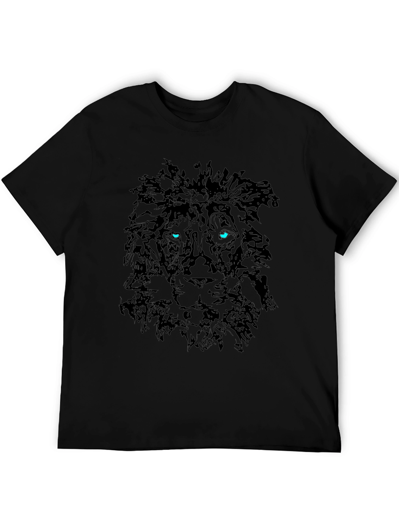 Black Lion Graphic Black T-Shirt - Men's Short Sleeve Crew Neck Tee view 5